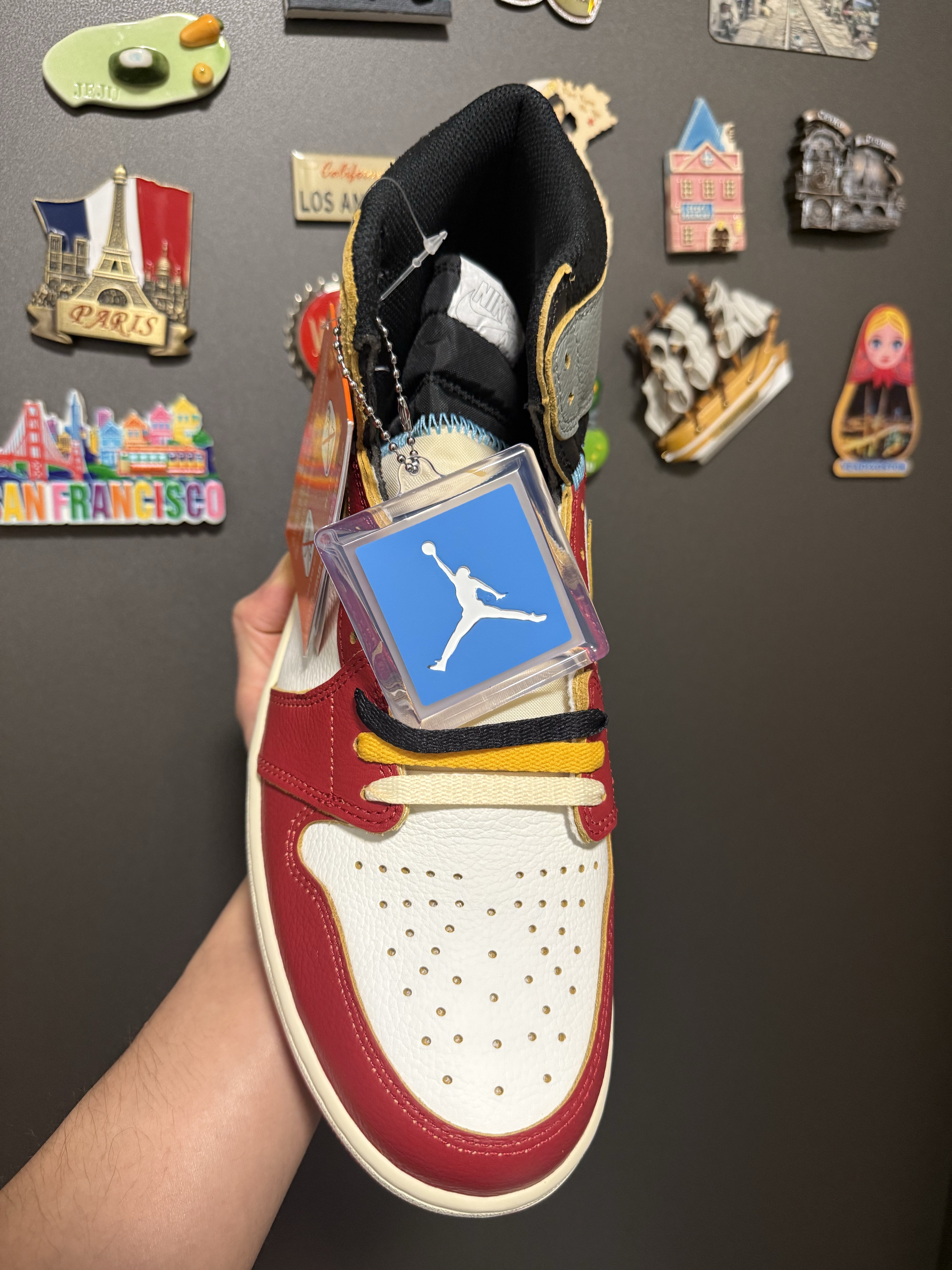 Jordan 1 x Union Retro High OG Chicago Shadow, Jordan 1 x Union Retro High Black Toe 착용 스타일 - 2