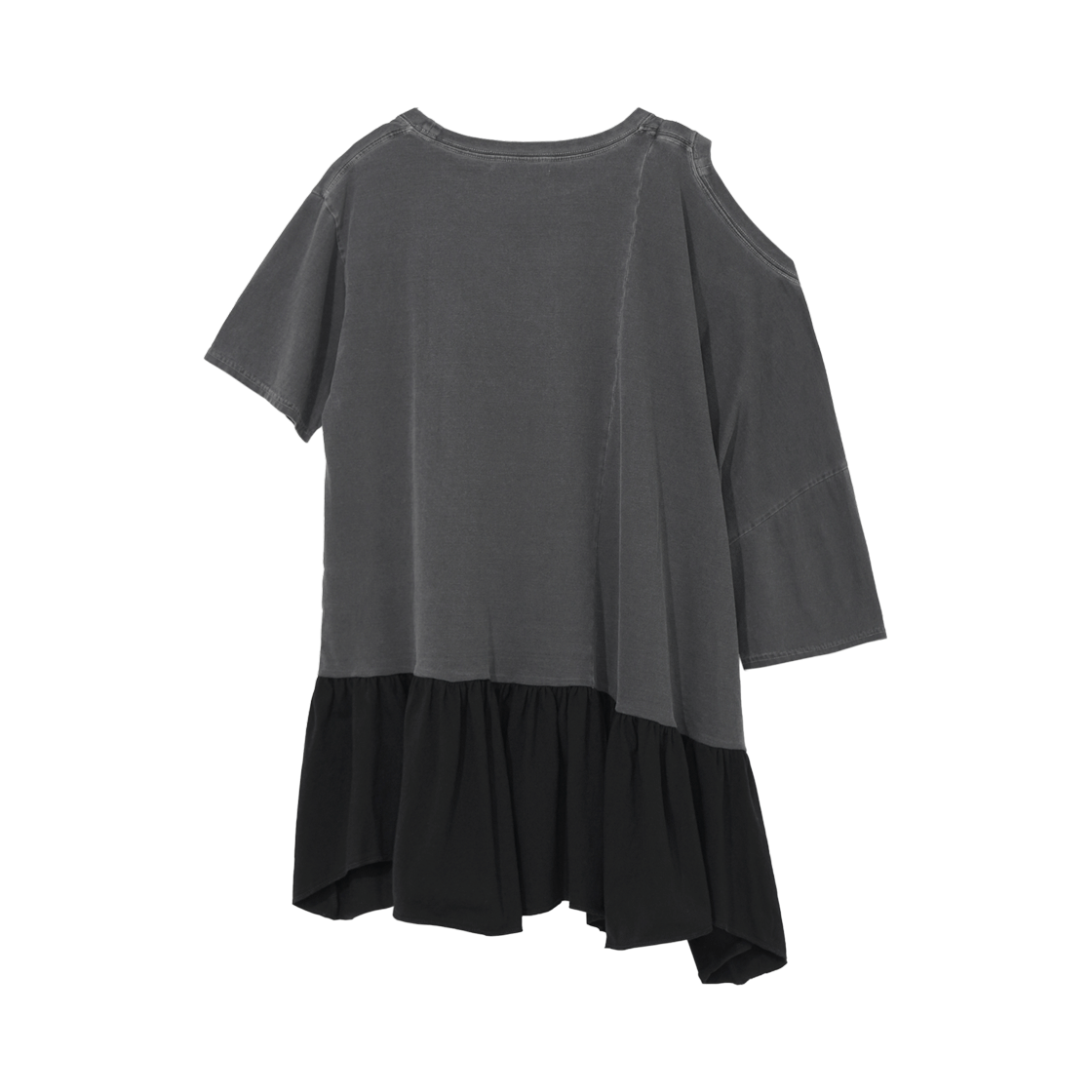 GY51DR001CC Gyeong Open Shoulder Mini Dress Charcoal - #2