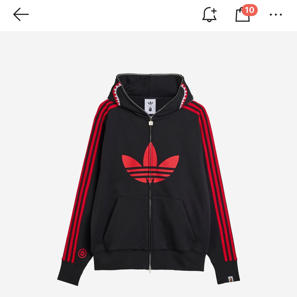 Adidas x BAPE Ultimate Shark Hoodie Black - KR Sizing 착용 스타일