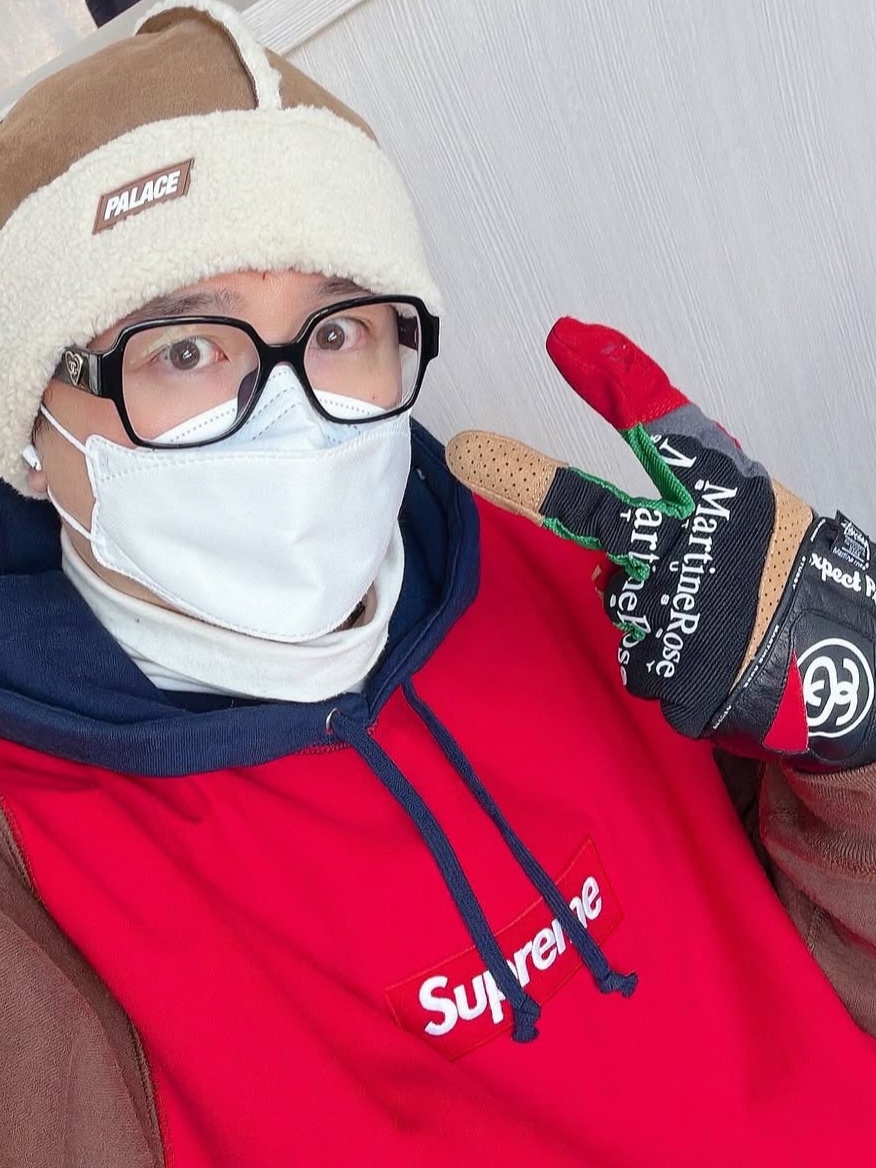 Palace Shearling Beanie Caked Brown - 24FW, Supreme Box Logo Hooded Sweatshirt Multicolor - 24FW 착용 스타일 - 2