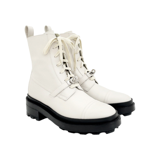 ITHWDI6RB2OQ Hermes Punk AnkleBoots 37 Blanc de Paris Palladium