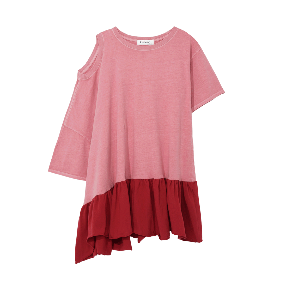 GY51DR001PK Gyeong Open Shoulder Mini Dress Pink - 대표 이미지 #1