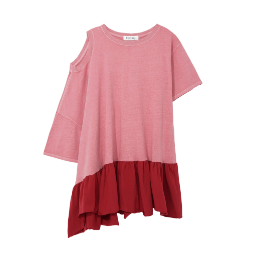 GY51DR001PK Gyeong Open Shoulder Mini Dress Pink
