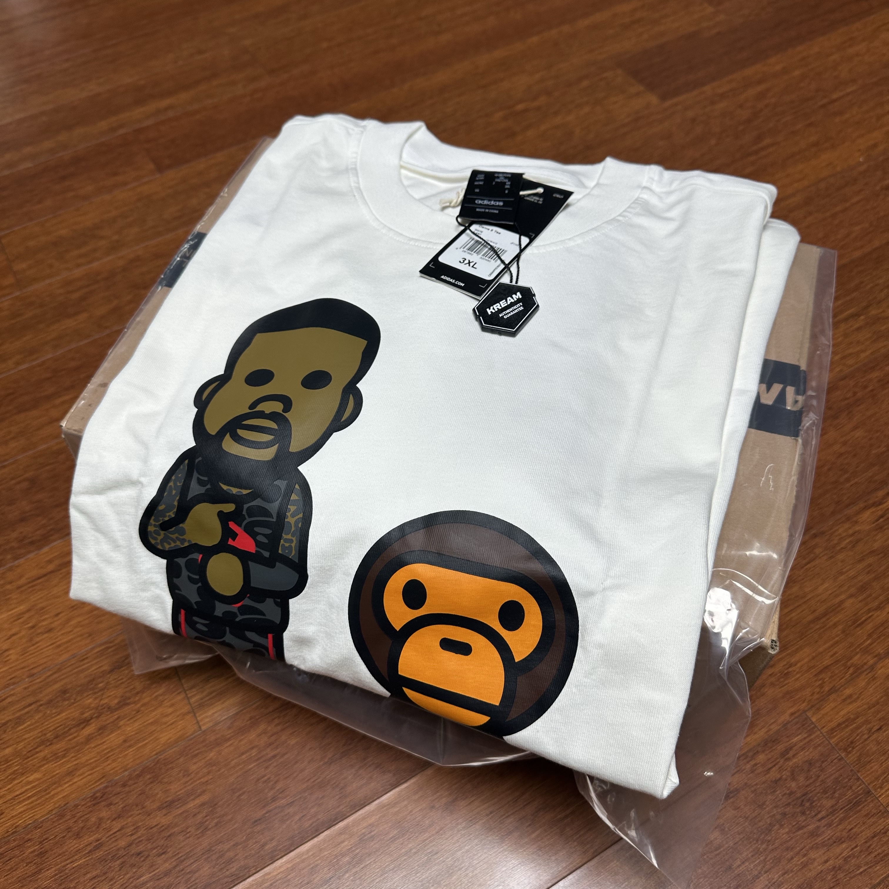 Adidas x BAPE Dame 9 Graphic Basketball T-Shirt White - KR Sizing 착용 스타일