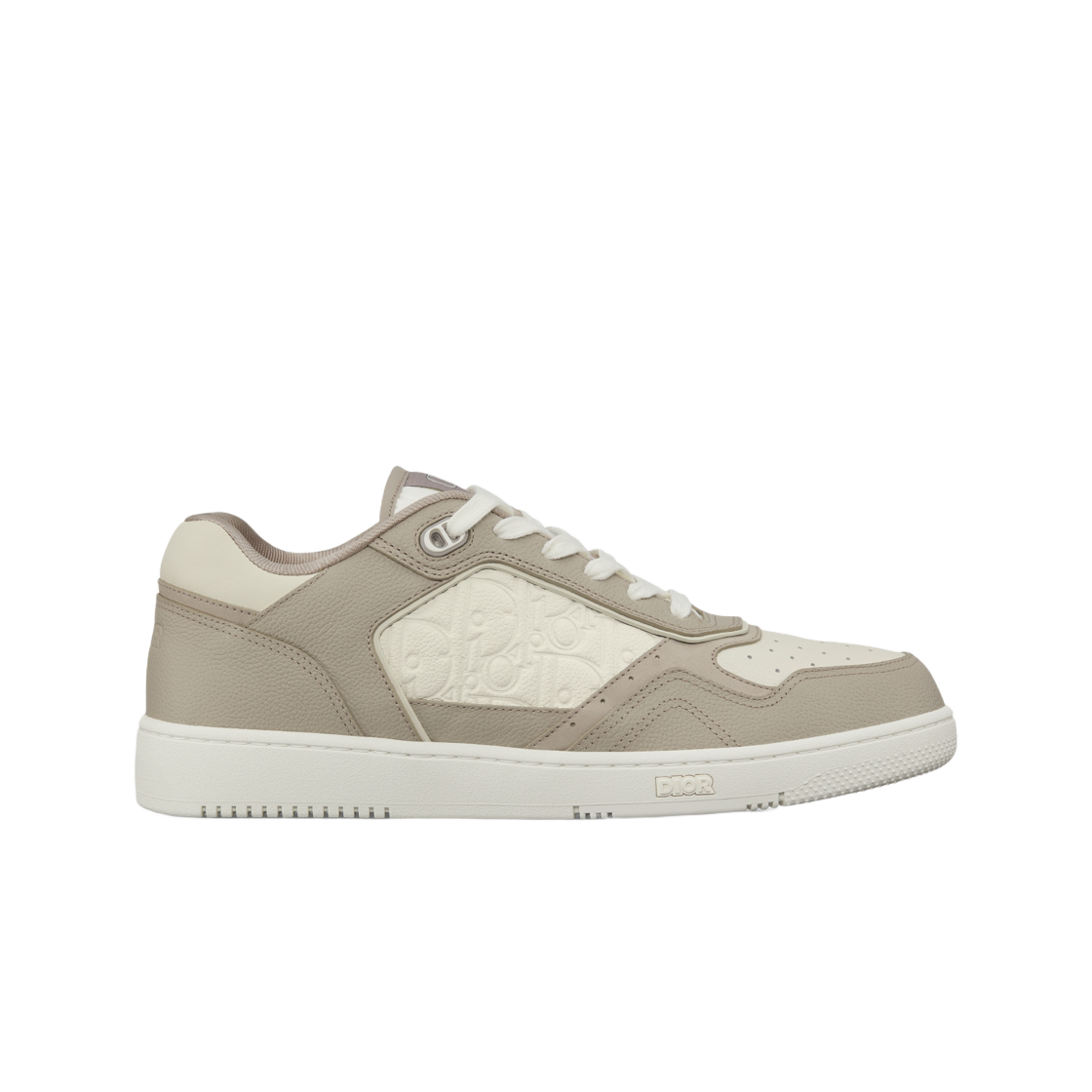 3SN272ZAY-H114 Dior B27 Uptown Low-Top Sneakers Grained Calfskin with Dior Gravity Leather Beige White