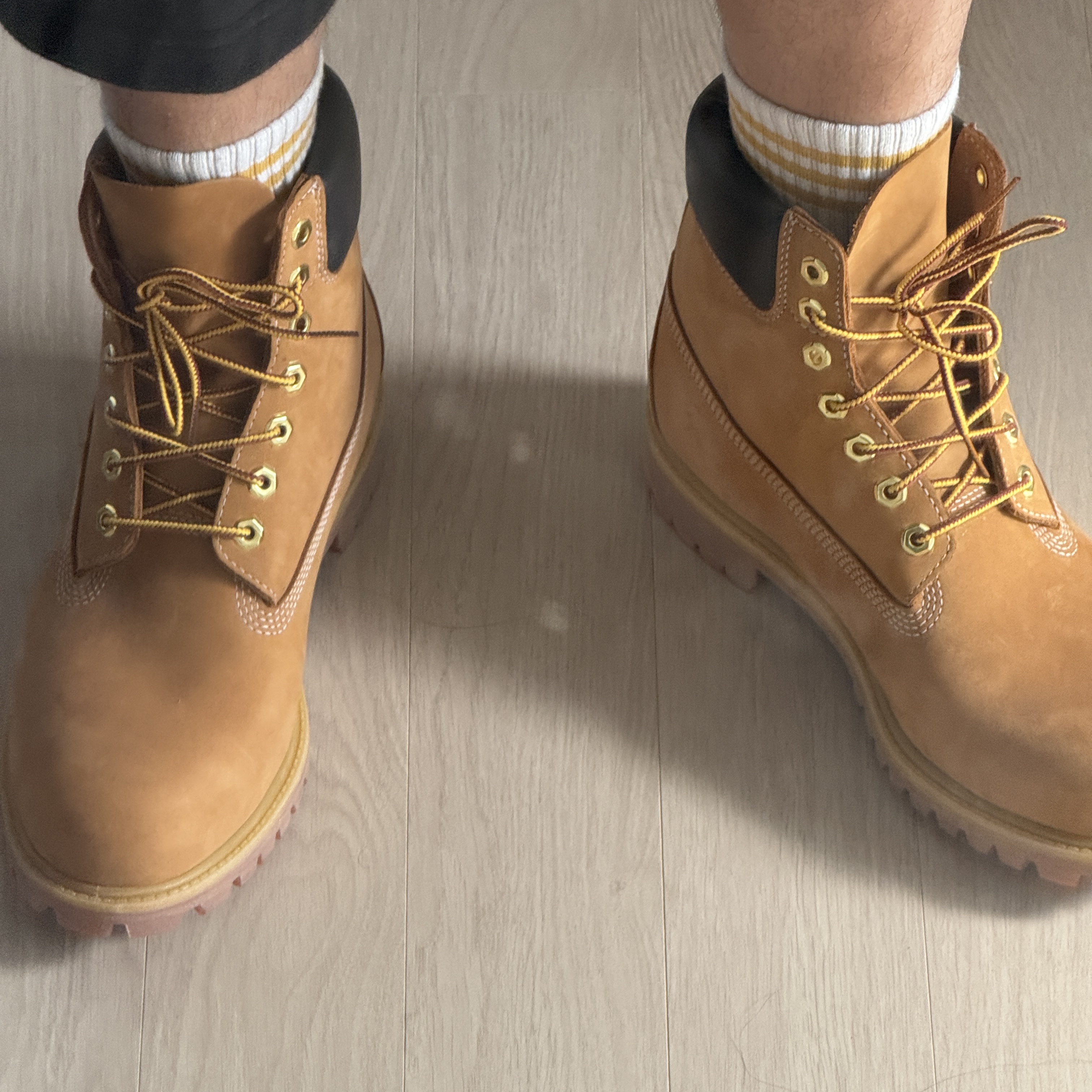 Timberland Premium 6 inch Waterproof Boot Wheat Nubuck - Wide 착용 스타일