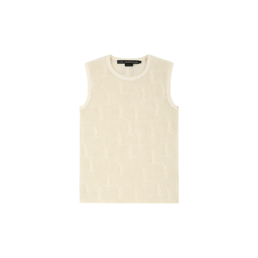 atb1328m(ECRU) ADSB Andersson Bell Net Damaged Sleeveless Ecru
