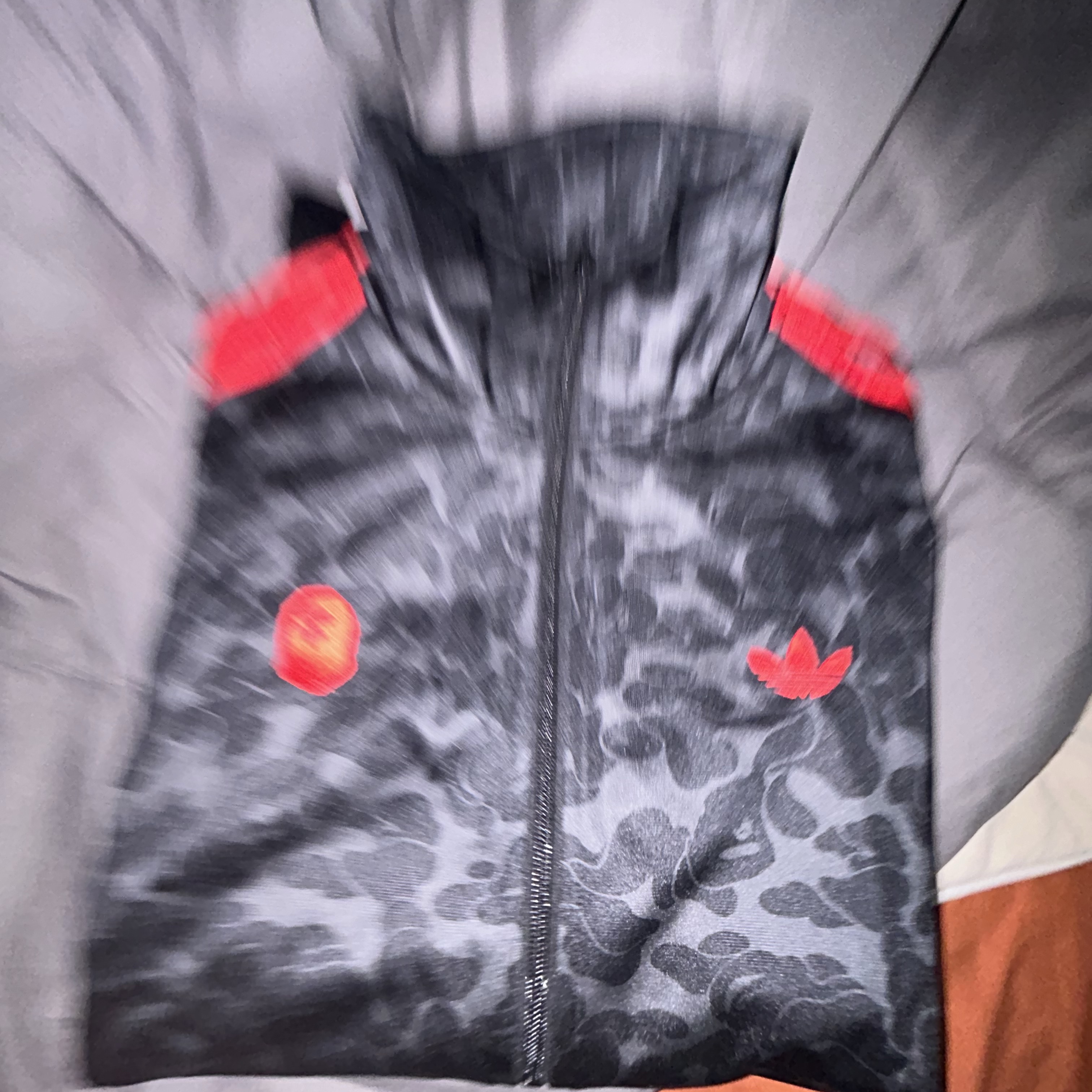 Adidas x BAPE Allover Print Track Top Black - KR Sizing 착용 스타일 - 1