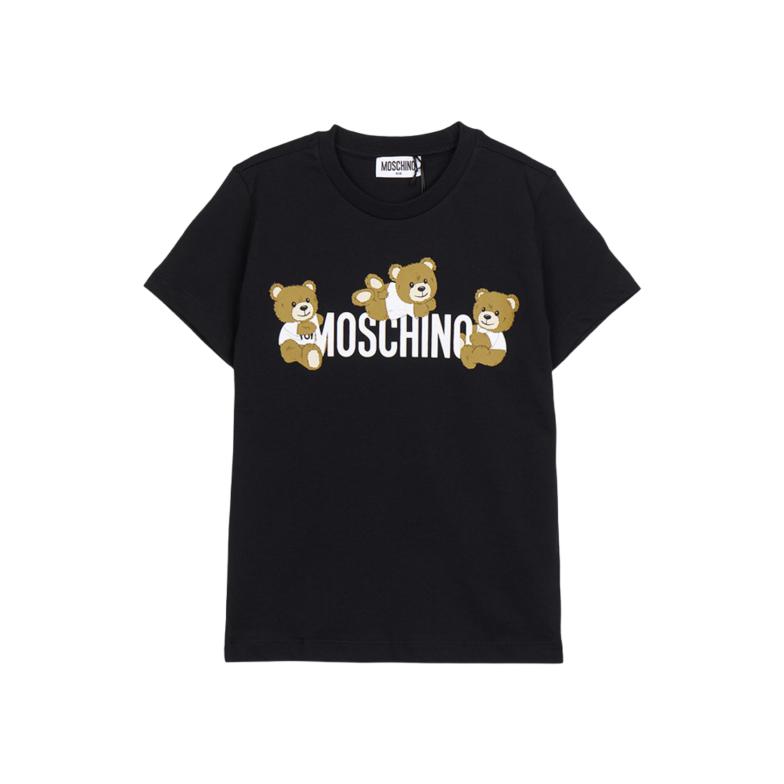 (키즈) 모스키노 숏 슬리브 티셔츠 블랙((Kids) Moschino Short Sleeve T-Shirt Black) - 1