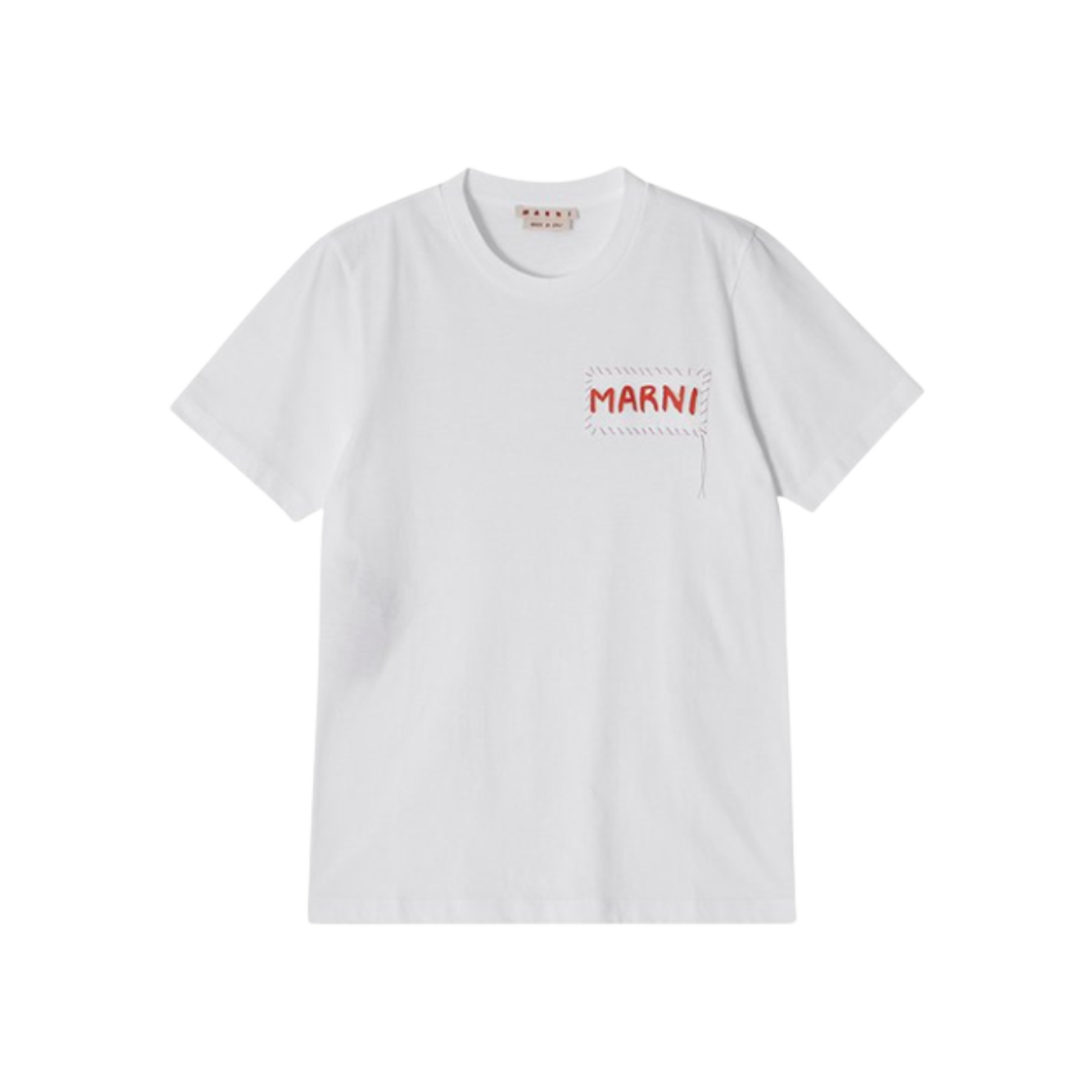 마르니 패치 오가닉 코튼 티셔츠 화이트(Marni Patch Organic Cotton T-Shirt White)