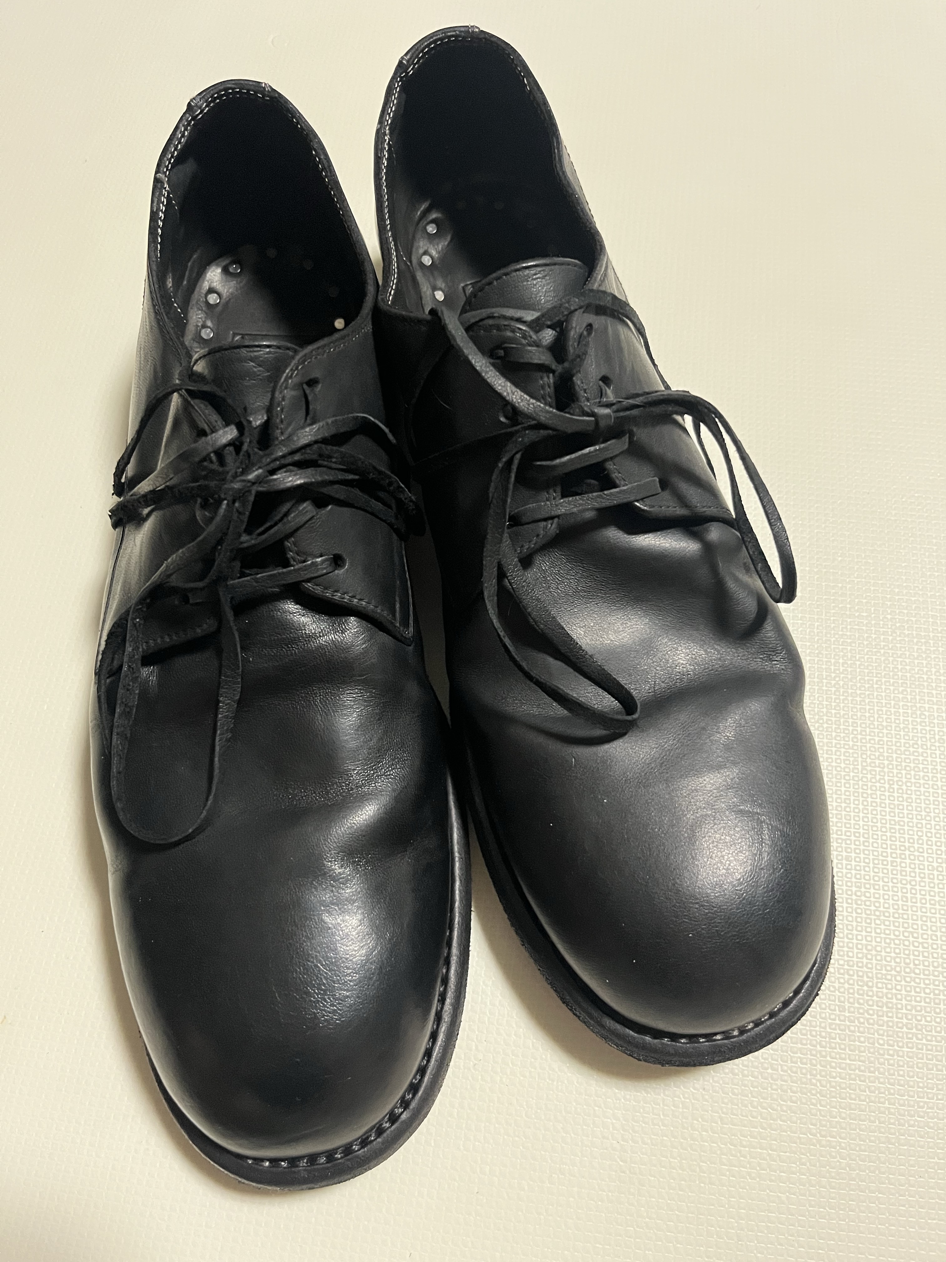 Guidi 992 Horse Full Grain Leather Derby Black 착용 스타일
