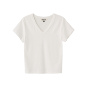 General Idea Woman Slim V-Neck Half T-Shirts White