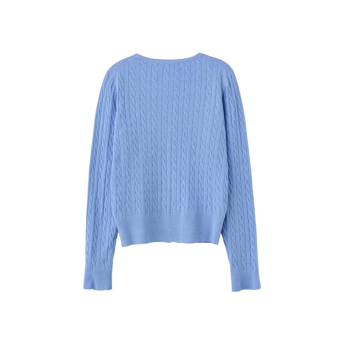 제너럴아이디어 우먼 시그니처 브이넥 케이블 가디건 블루(General Idea Woman Signature V-Neck Cable Cardigan Blue) - 2