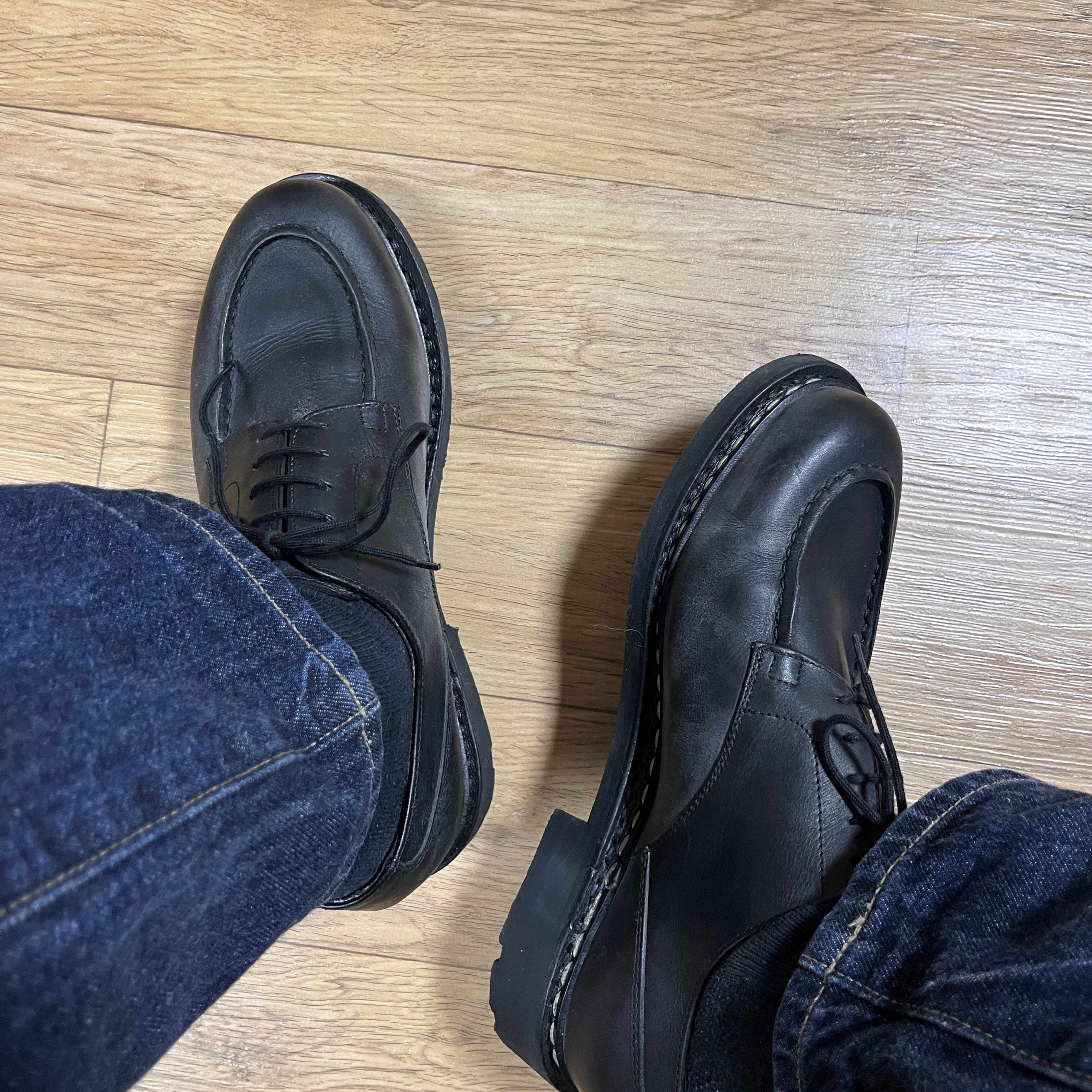 Paraboot Chambord Tex Lisse Black 착용 스타일