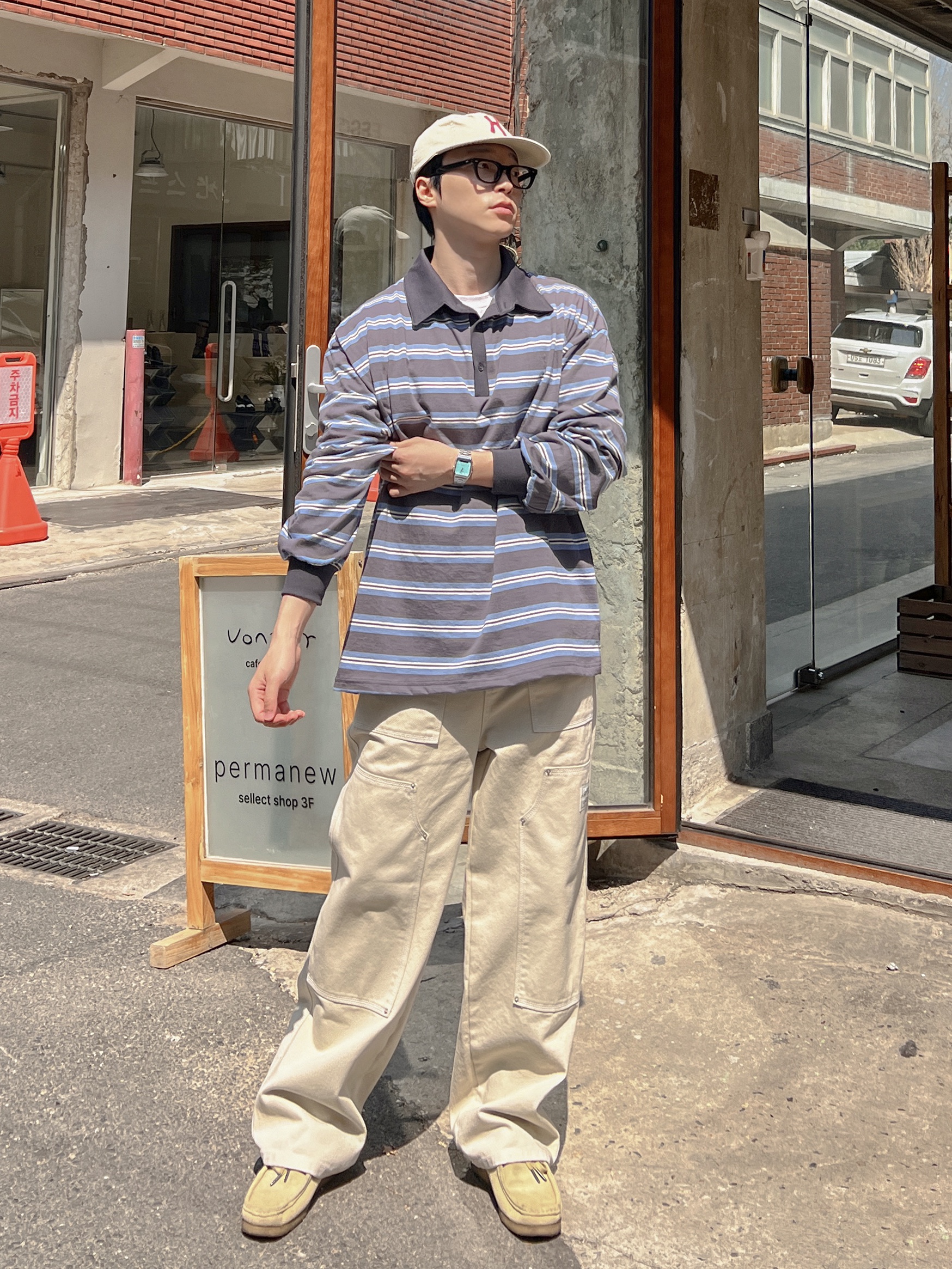 Clarks Wallabee Maple Suede, Casio AQ-230A-2A2MQY 착용 스타일 - 2