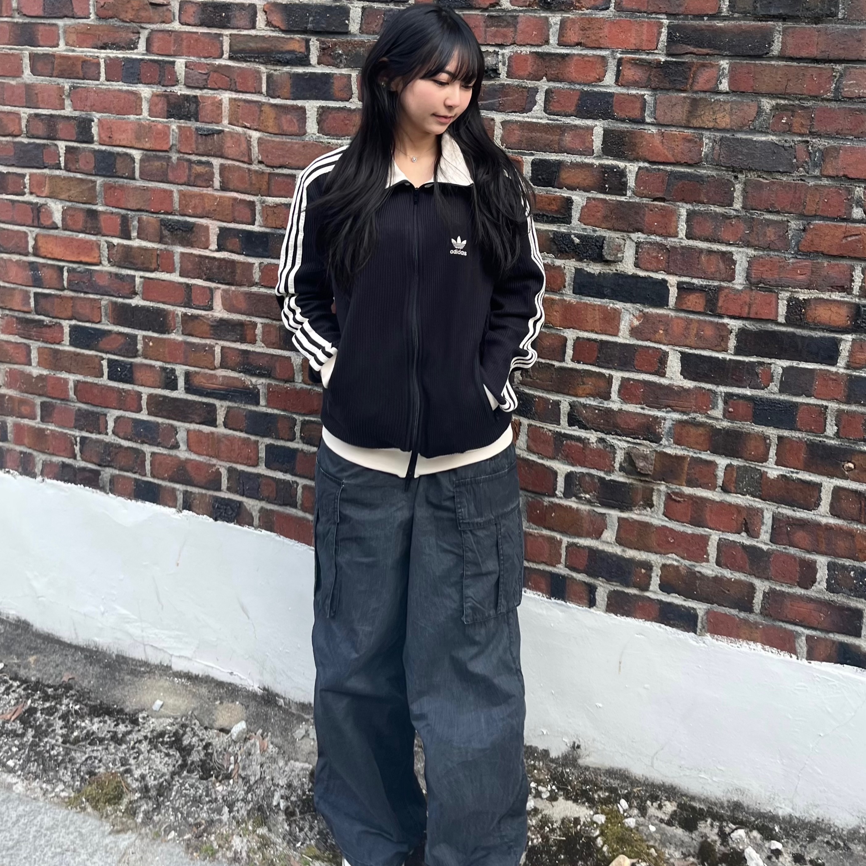 Adidas Waffle Beckenbauer Track Top Black - KR Sizing 착용 스타일 - 1