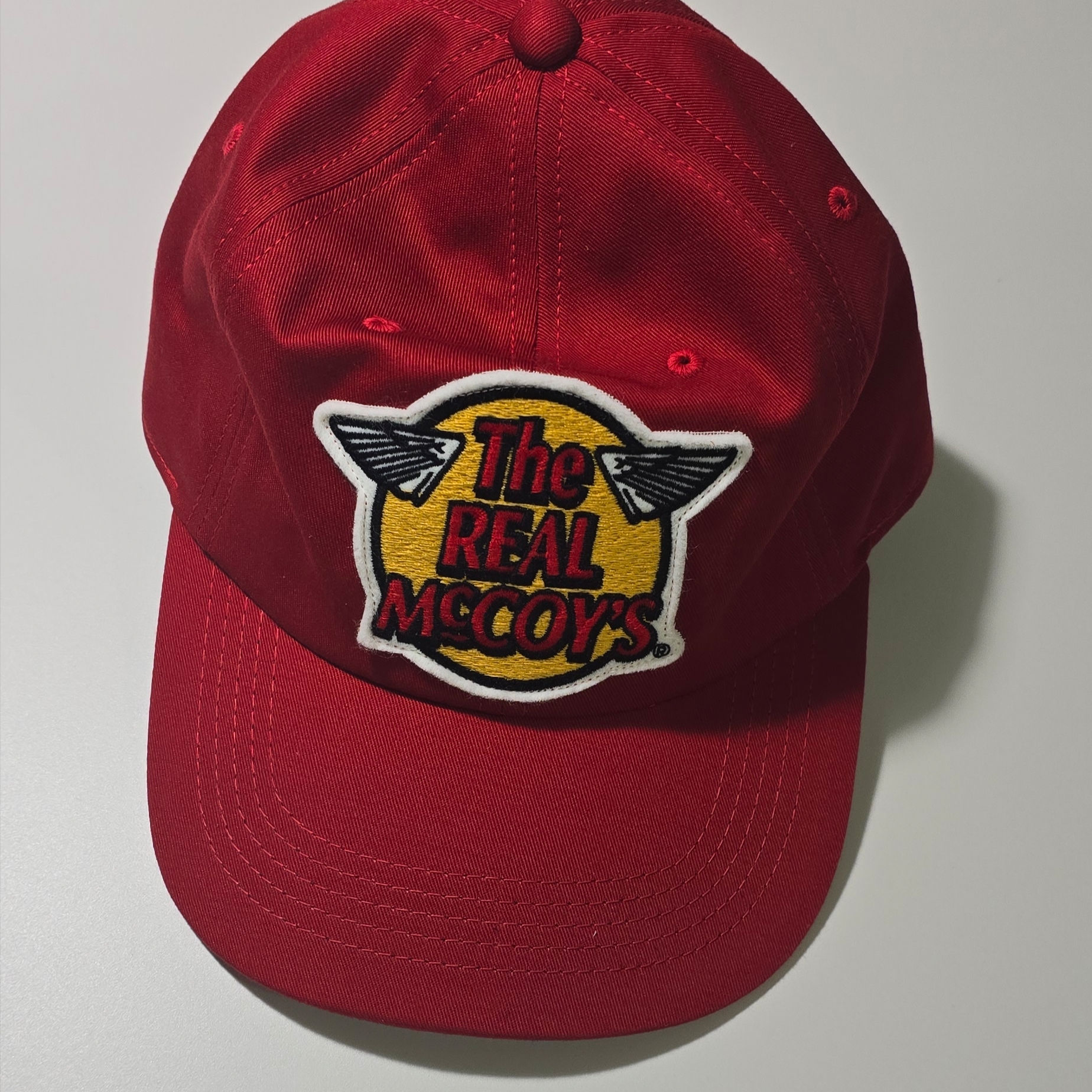 The Real McCoy's Logo Baseball Cap Red 착용 스타일