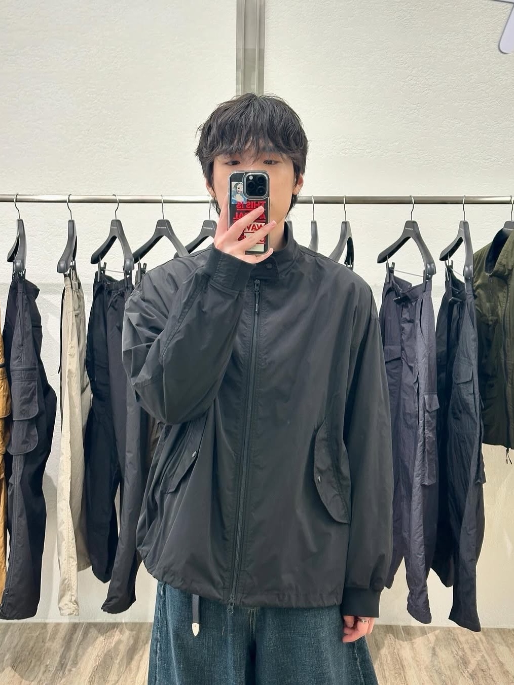 [SS25] moif Wide Dog Ear Jacket Black 착용 스타일