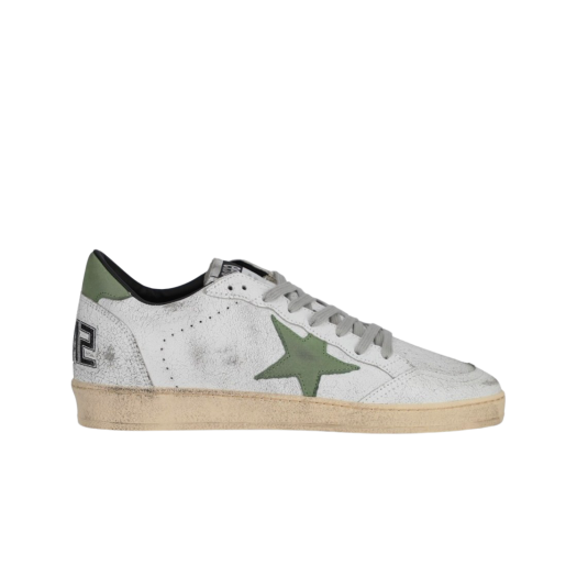 Golden Goose Ball Star Green Heel Tab Sneakers White