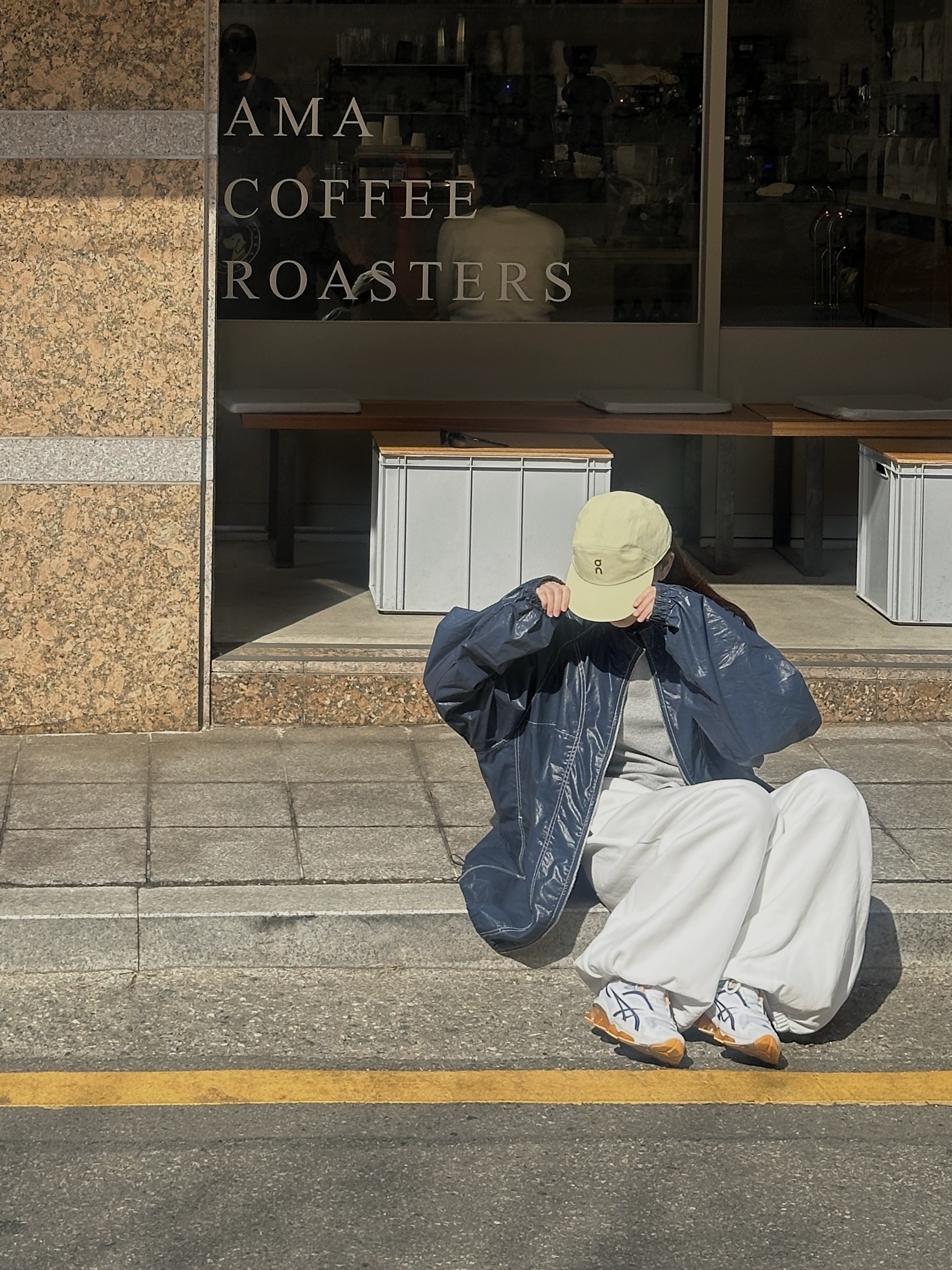 Asics x Kiko Kostadinov Gel-Quantum Zientzia White Blue, On Running Performance Cap Caper 착용 스타일 - 1