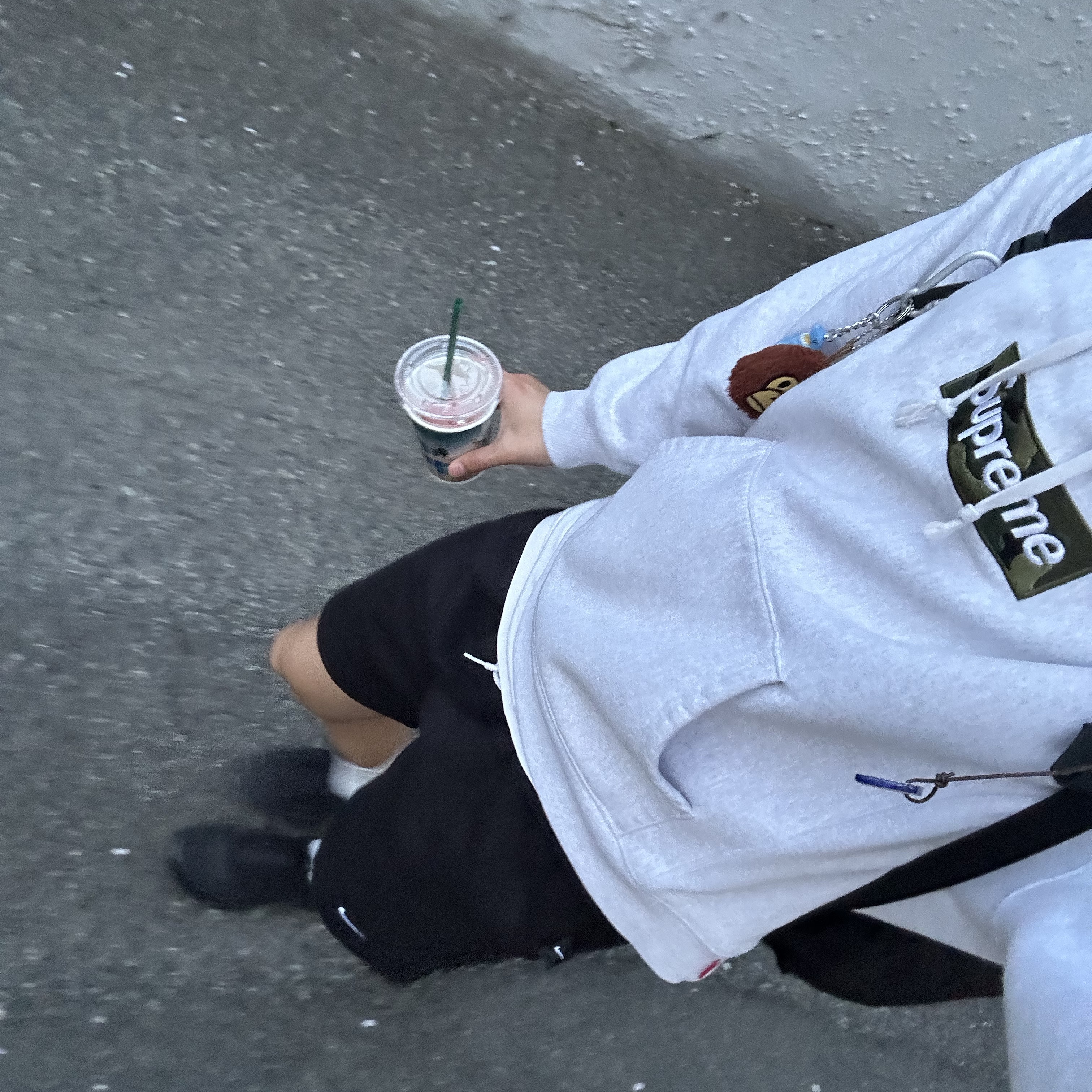 Supreme Box Logo Hooded Sweatshirt Ash Grey - 23FW, Nike NRG Solo Swoosh Fleece Shorts Black - Asia 착용 스타일 - 1