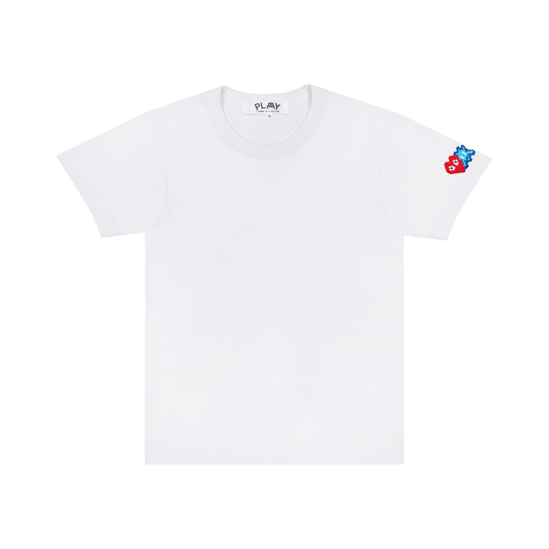 AZ-T327-051-3 (W) Play Comme des Garcons x Invader Double Pixel Heart Short Sleeve T-Shirt White