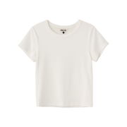 General Idea Woman Slim Crew Neck Half T-Shirts White
