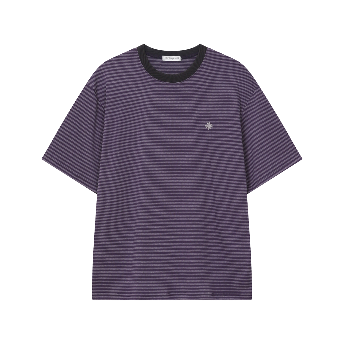 25SSSS01PP SLOW RECORD HOUSE Stripe Short Sleeve Purple