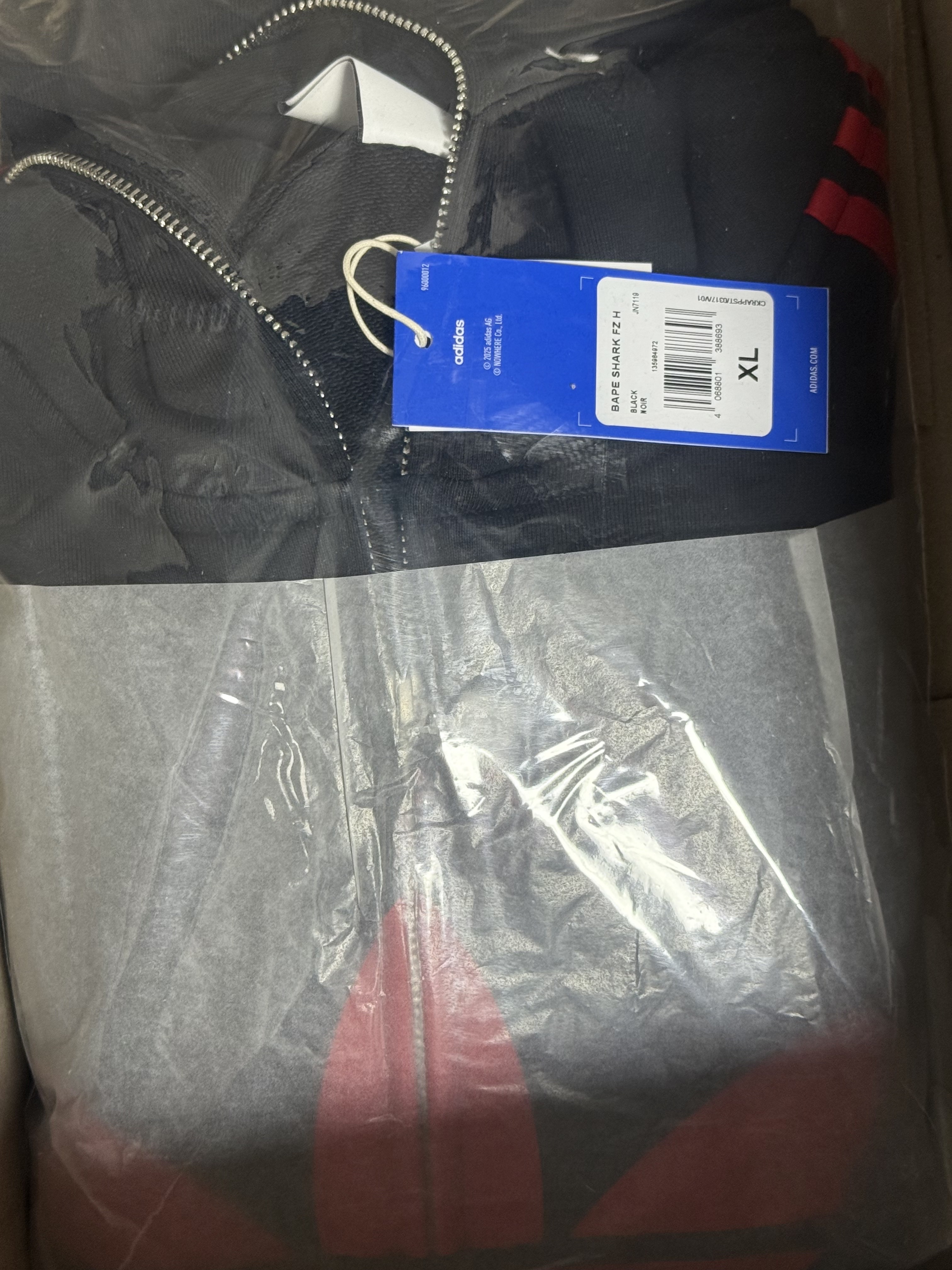 Adidas x BAPE Ultimate Shark Hoodie Black - KR Sizing 착용 스타일