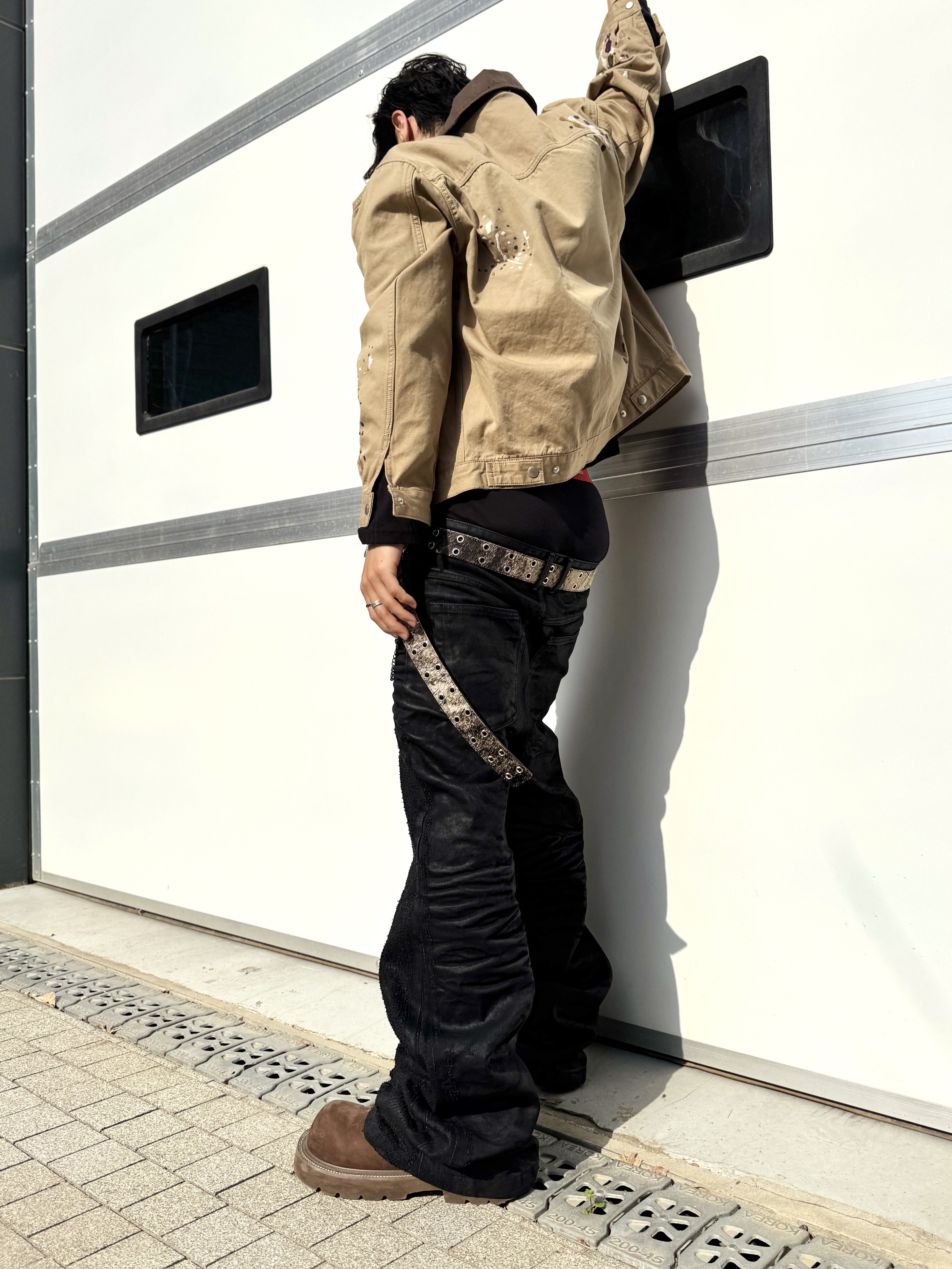 MJD x Kamien Double Hole Belt Oak Brown, Balenciaga Swift Oval Sunglasses Black 착용 스타일 - 10