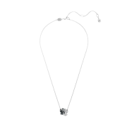 (W) Swarovski Swan Pendant Swan Black Mixed Metal Finish