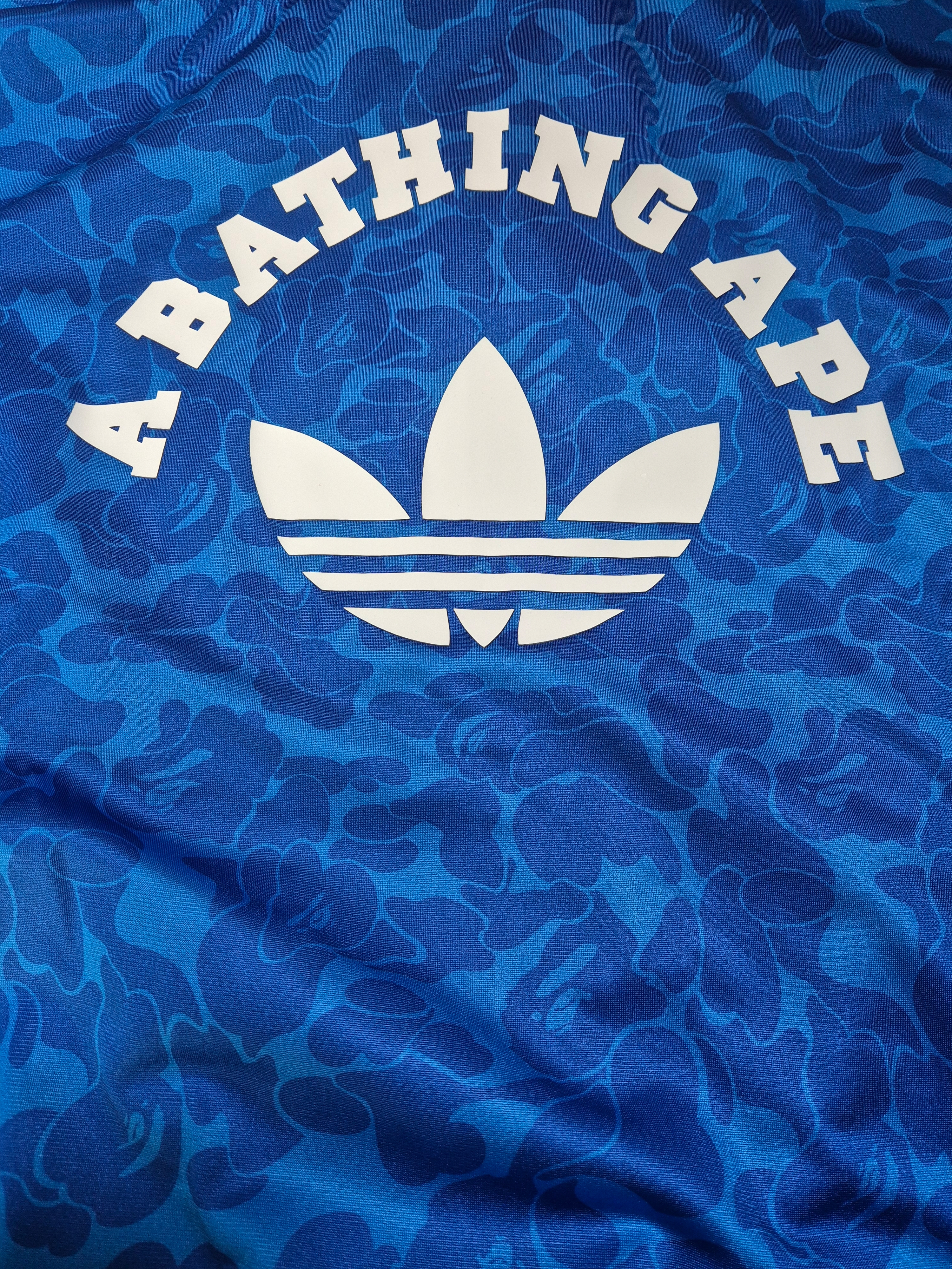 Adidas x BAPE Allover Print Track Top Blue - KR Sizing 착용 스타일 - 4