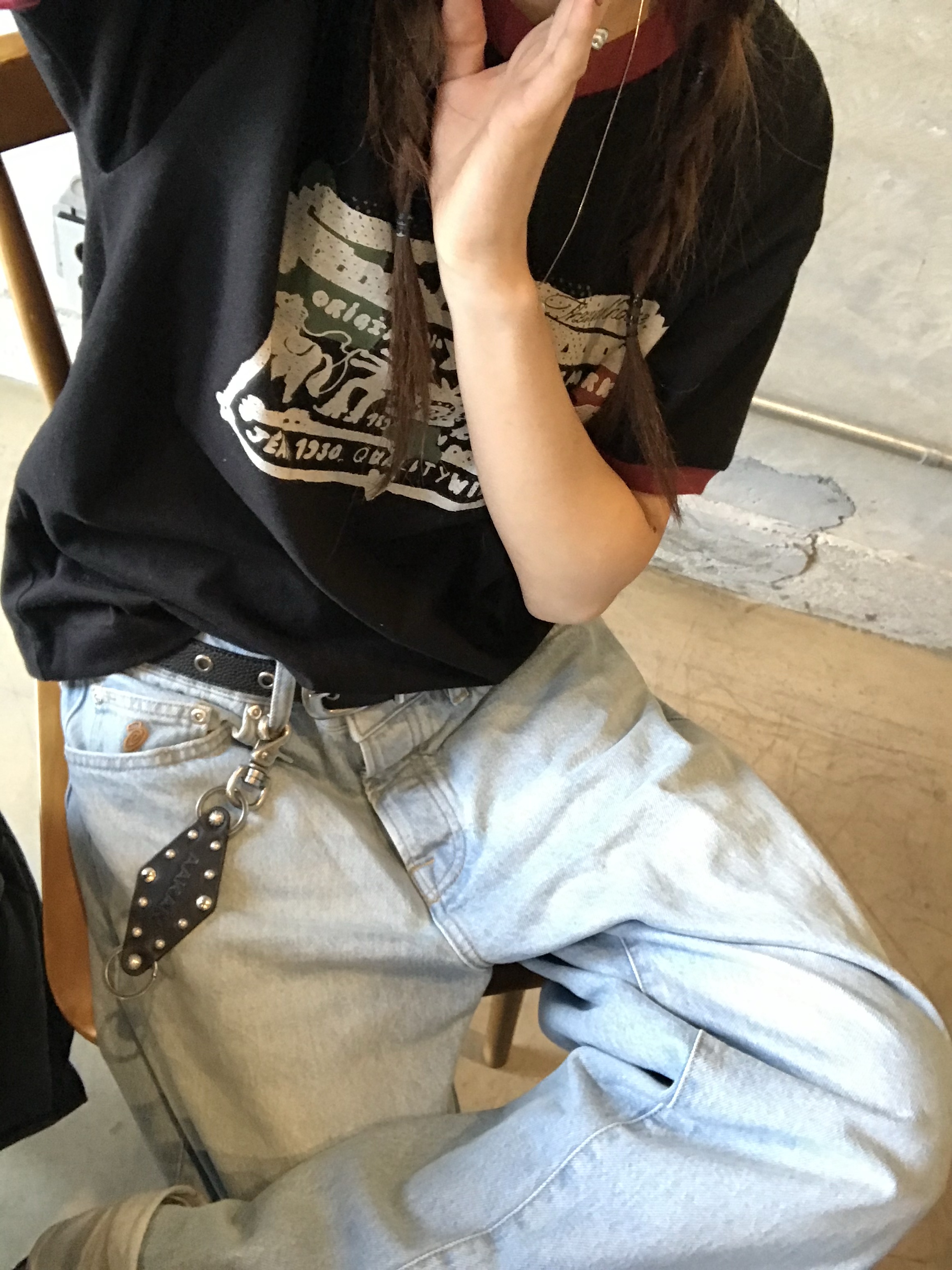 Stussy Denim Big OL' Jean Light Wash 착용 스타일 - 4