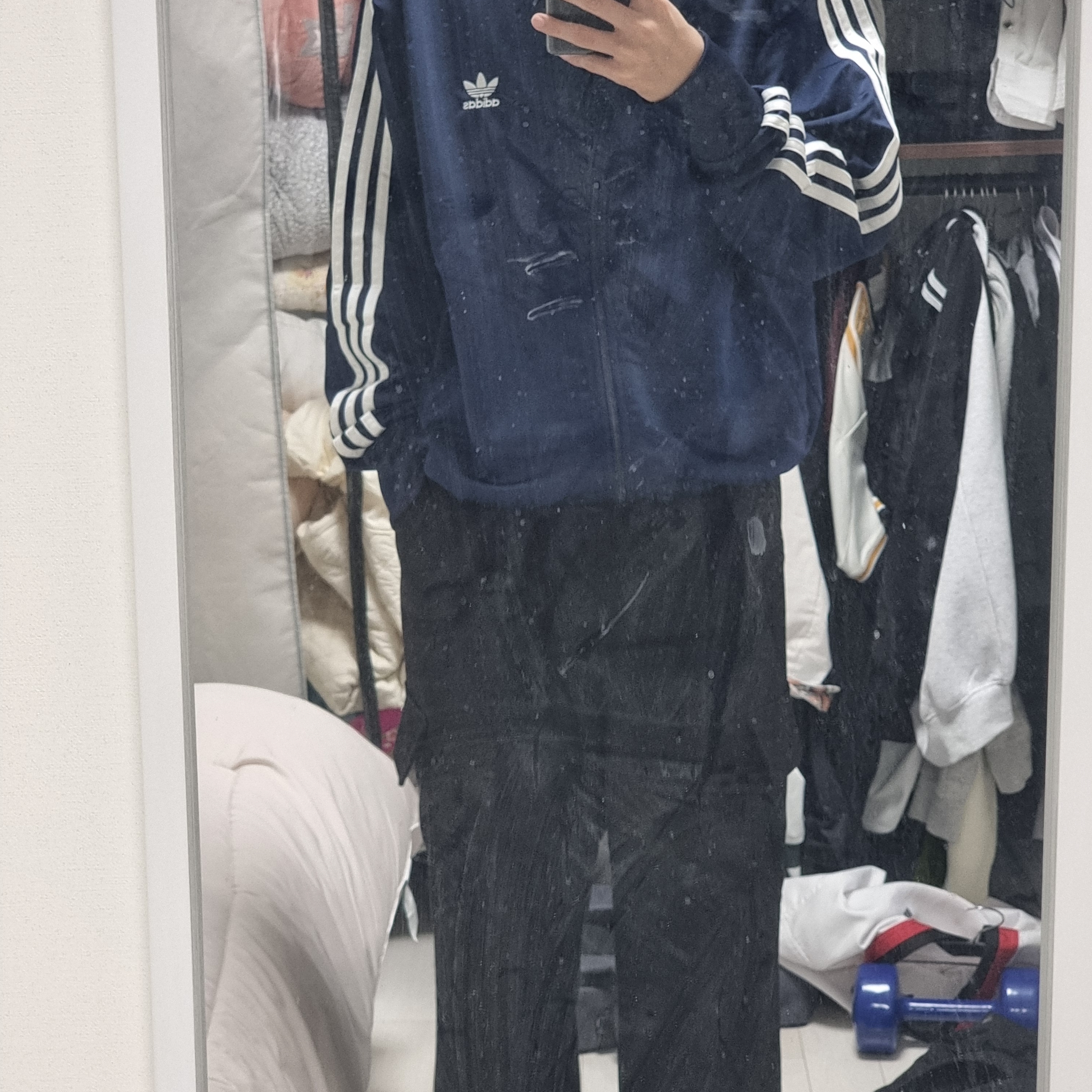 Adidas Adicolor Classic Firebird Track Top Night Indigo - KR Sizing 착용 스타일