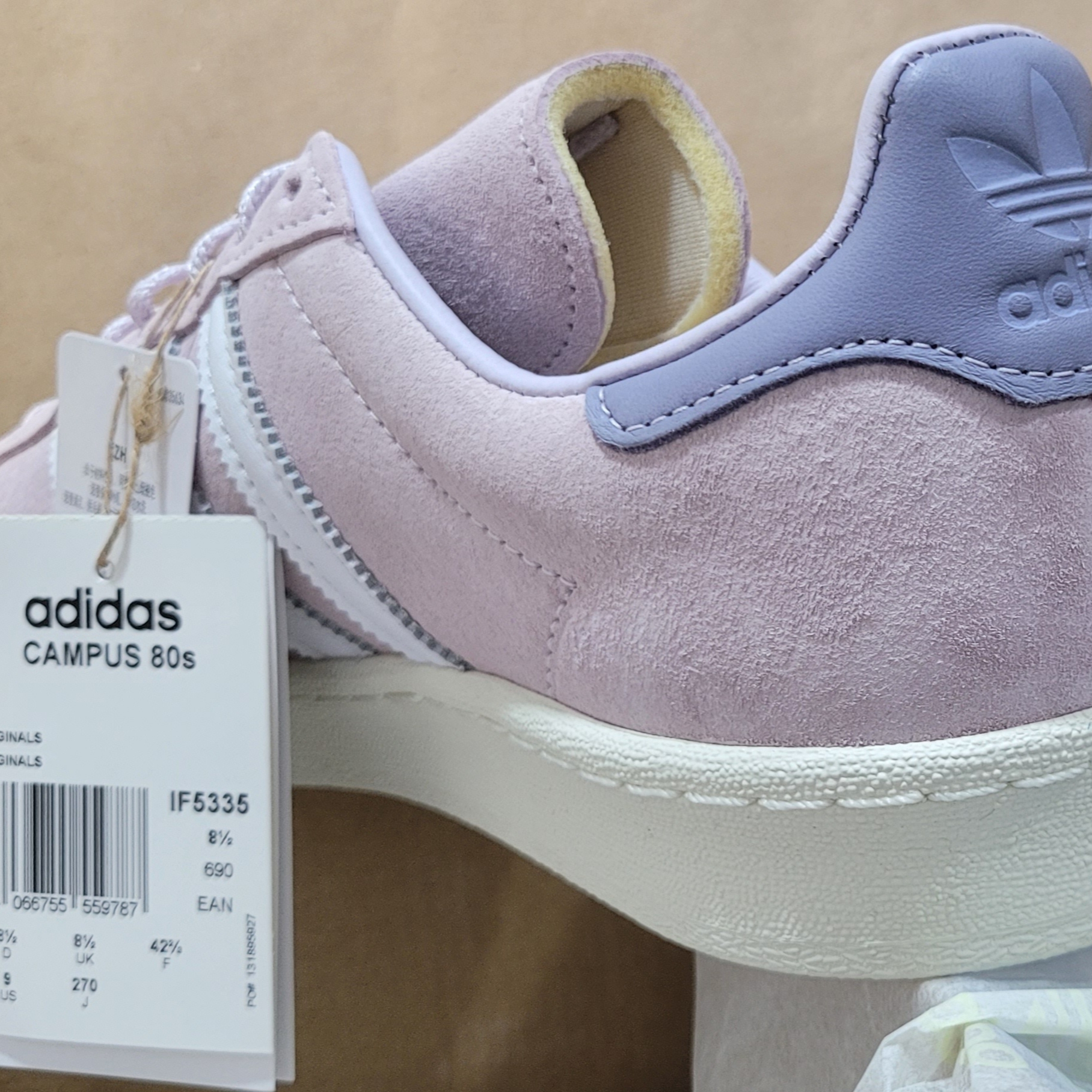 Adidas Campus 80s Almost Pink Cloud White 착용 스타일 - 2