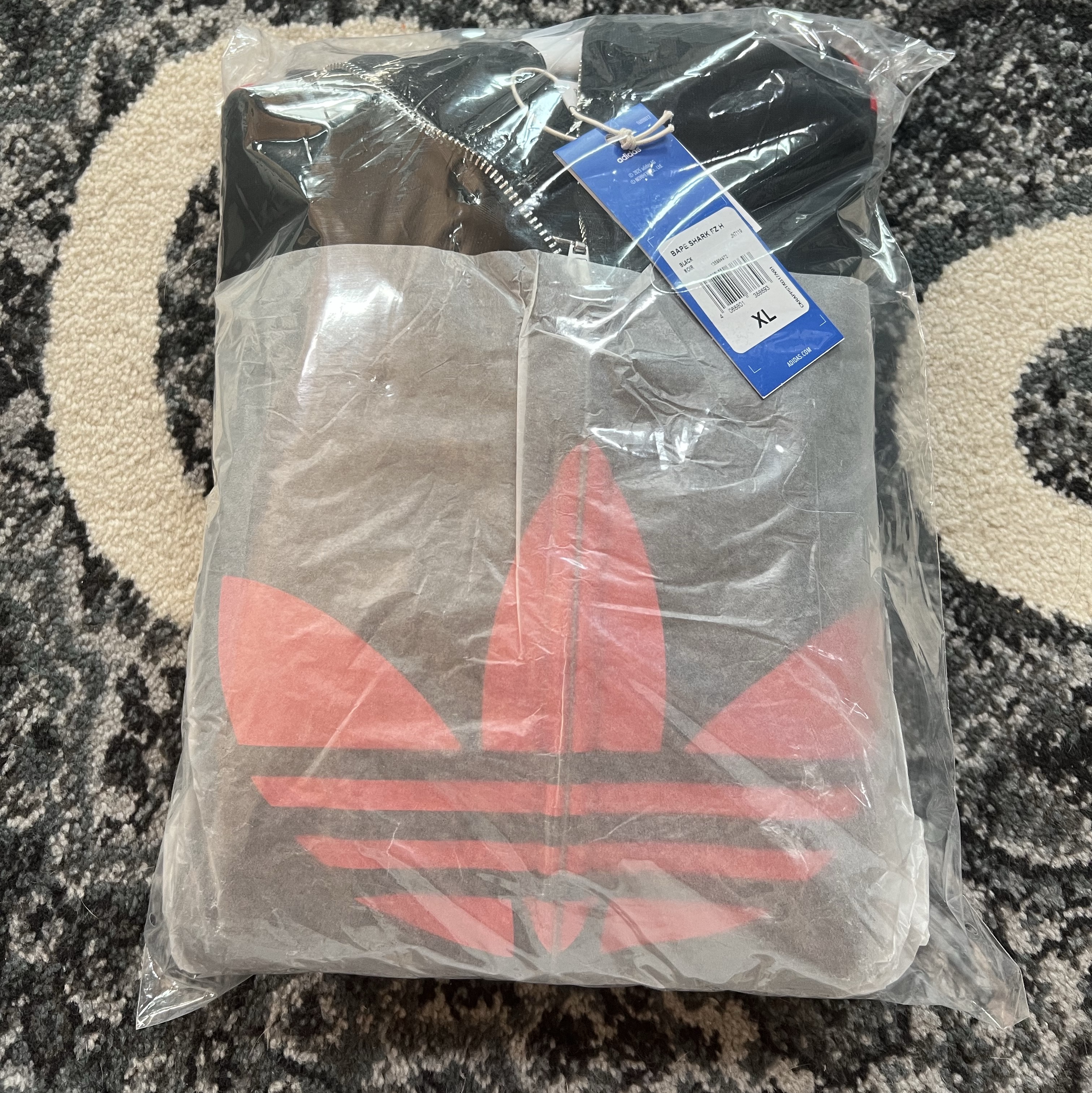 Adidas x BAPE Ultimate Shark Hoodie Black - KR Sizing 착용 스타일