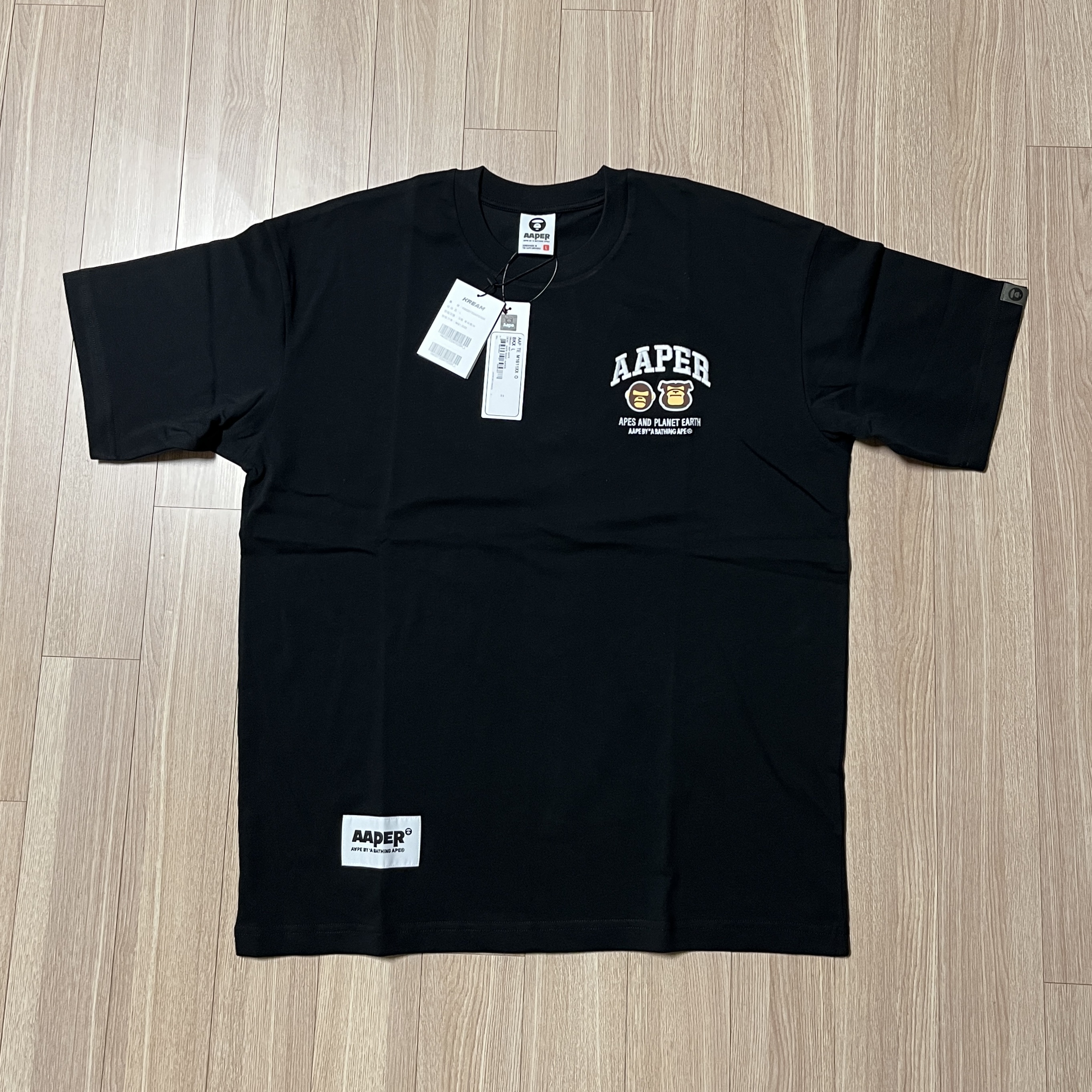 AAPE Basic Aaper Tee Black - 25SS 착용 스타일 - 1