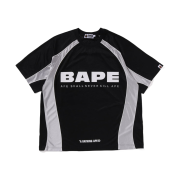 BAPE Solid Camo Jacquard Multilogo Relaxed Fit Football Jersey Black