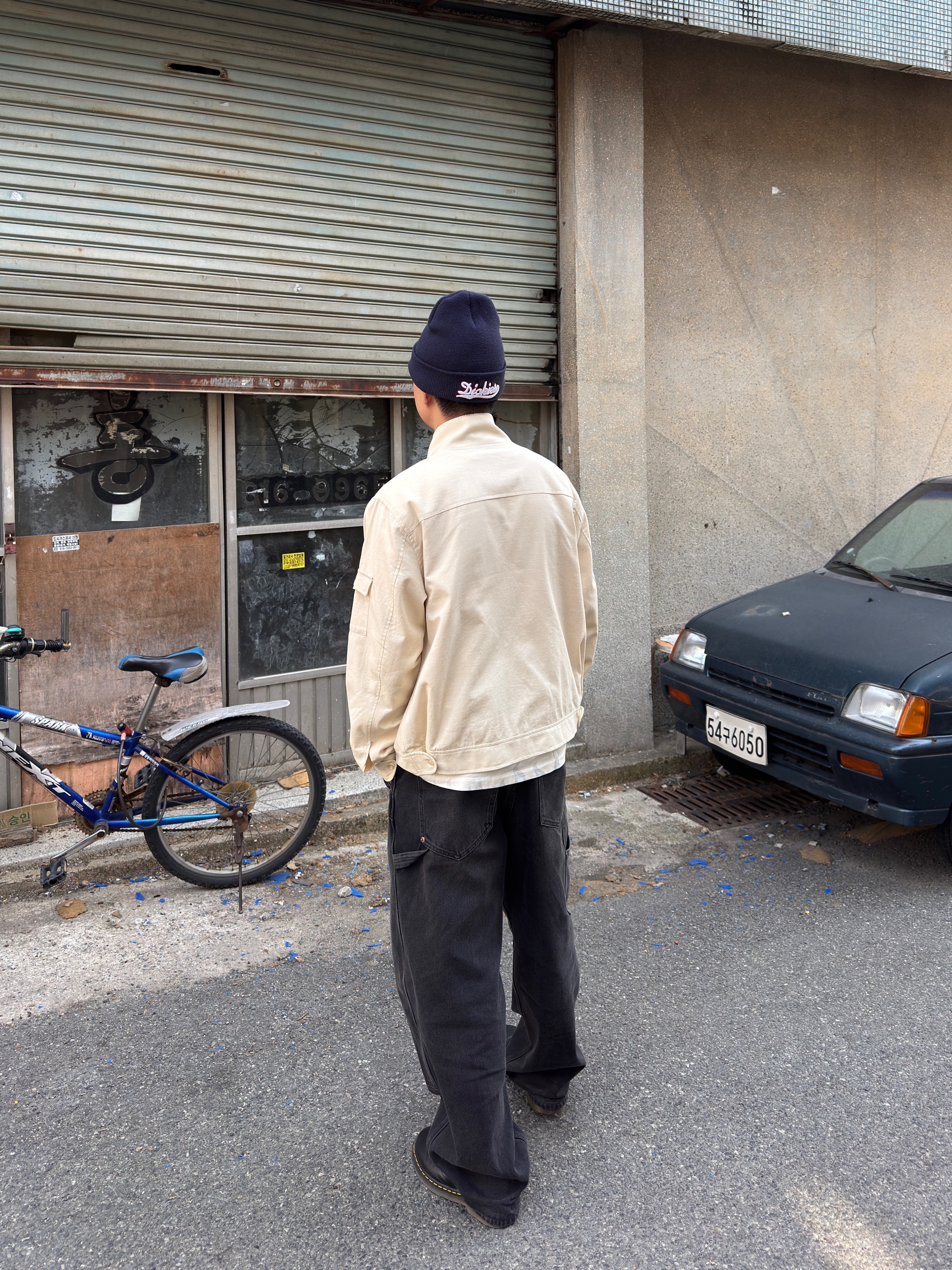 Supreme x Dickies Beanie Navy - 23FW, Dr. Martens 1461 Nappa Black 착용 스타일 - 2