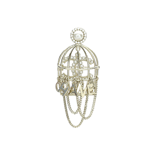 ITIJPE7SA6SN Chanel 24B Birdhouse Brooch Pearly White
