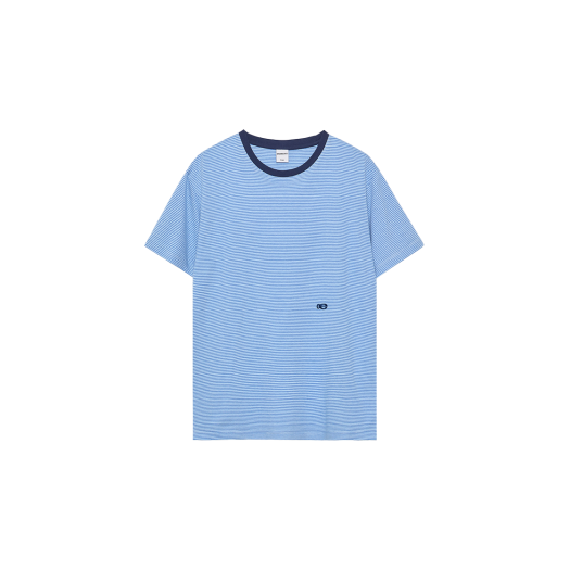 252PSBTOP007 Enzoblues Pencil Striped Boxy T-shirt Blue