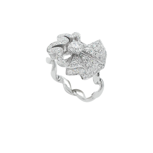 JCOU94003 Dior Cocotte Ring 48Size 18K White Gold Diamond