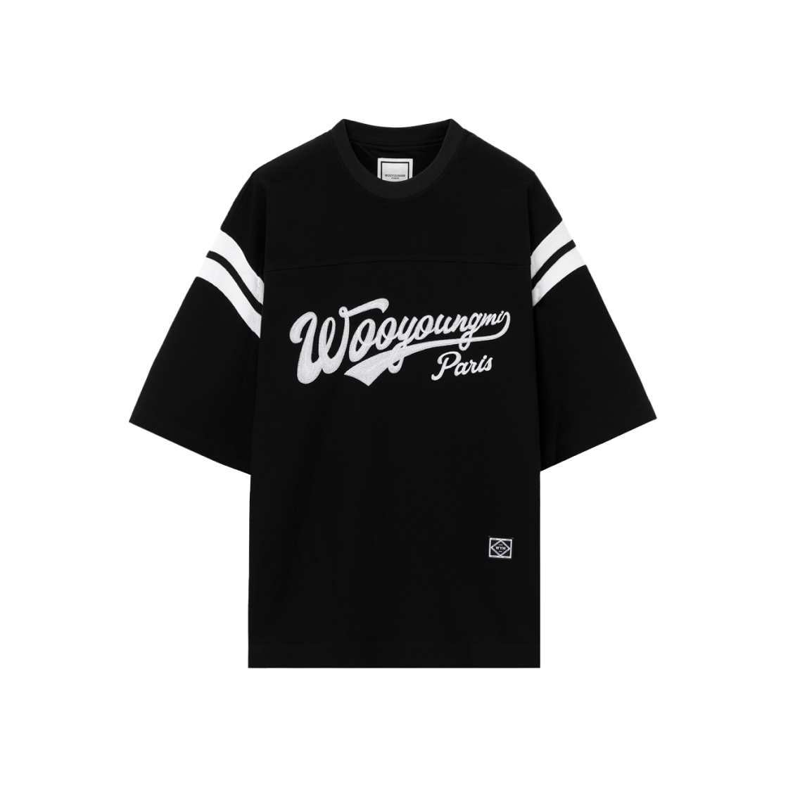 W251TS43733B Wooyoungmi Logo Embroidery T-Shirt Black - 25SS
