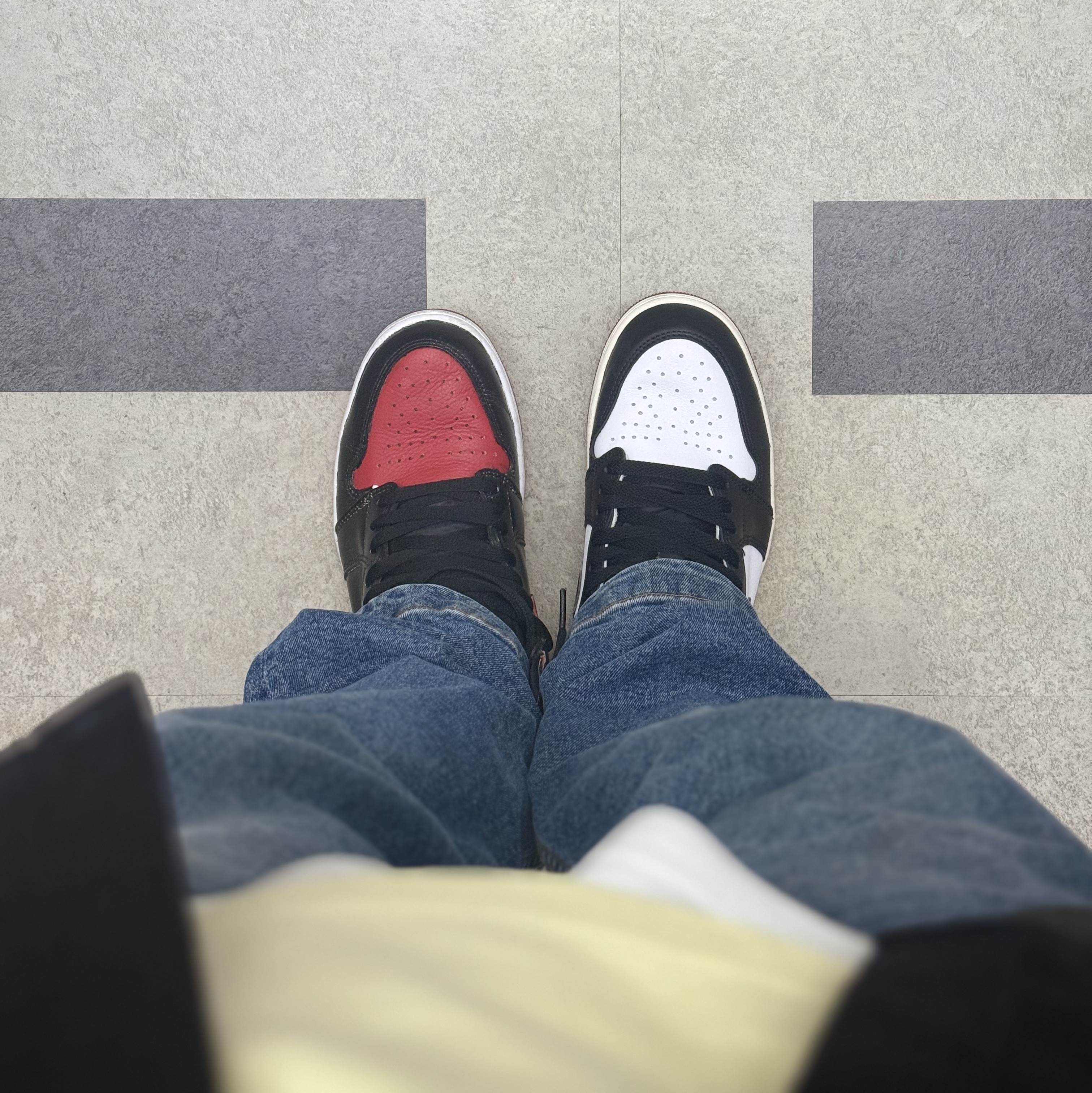 Jordan 1 High 85 Bred, Jordan 1 Retro High OG Black Toe 착용 스타일