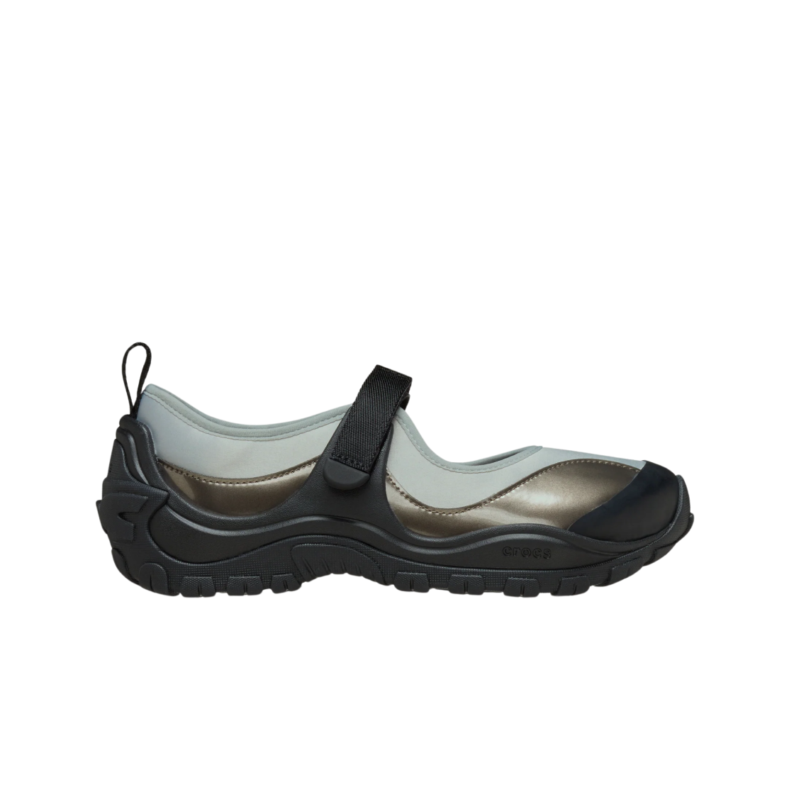 (W) 크록스 테레 발레코어 블랙 실버 메탈릭((W) Crocs Terre Ballet Core Black Silver Metallic) - 1