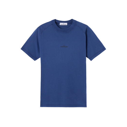 Stone Island 2100020 Organic Cotton Jersey Slim Fit T-Shirt with Institutional One Print Marine Blue - 25SS