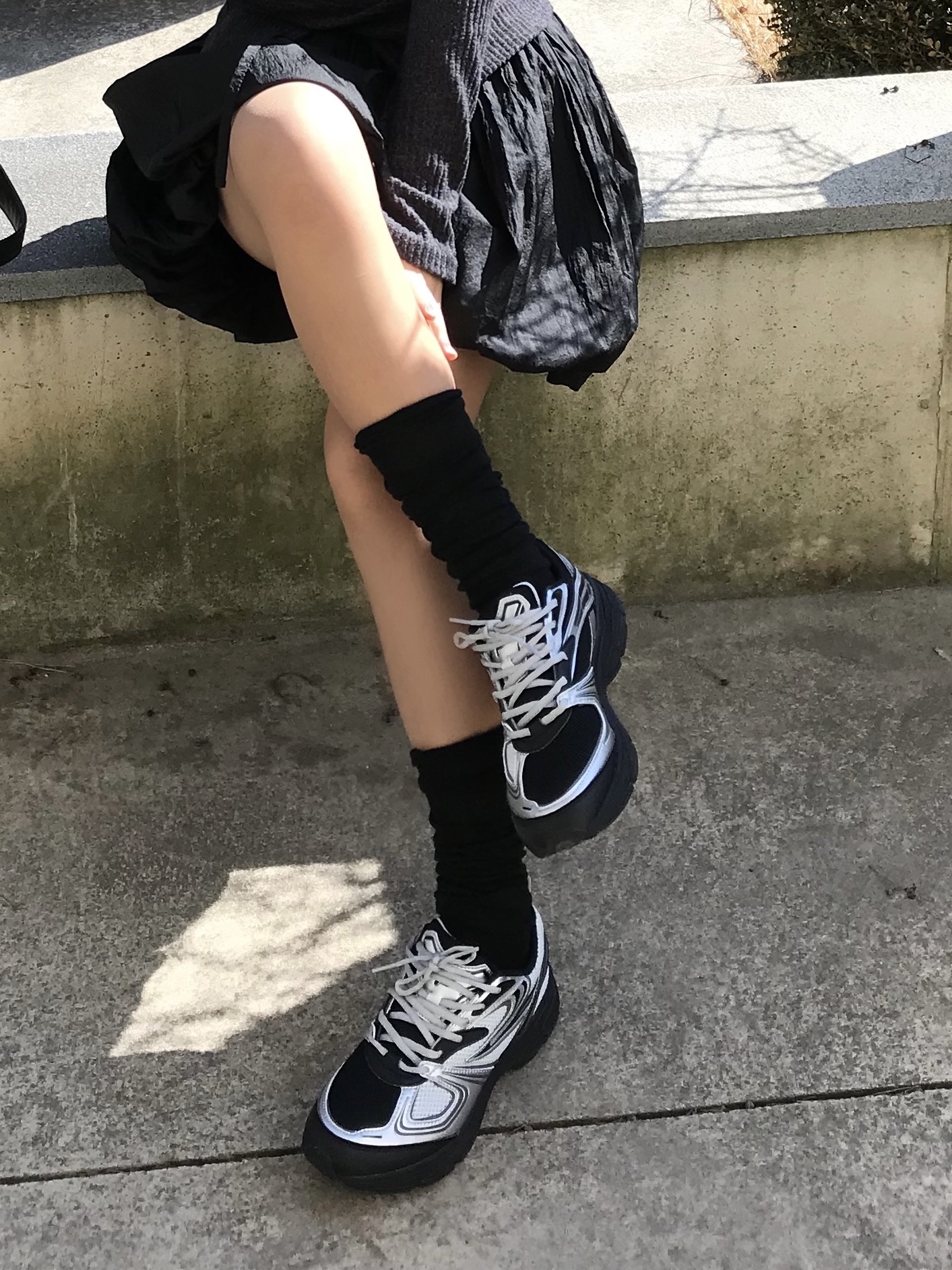 Fila Interun Black Silver 착용 스타일 - 6