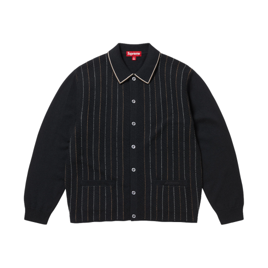 슈프림 스페클 스트라이프 집업 가디건 블랙 - 24FW | Supreme