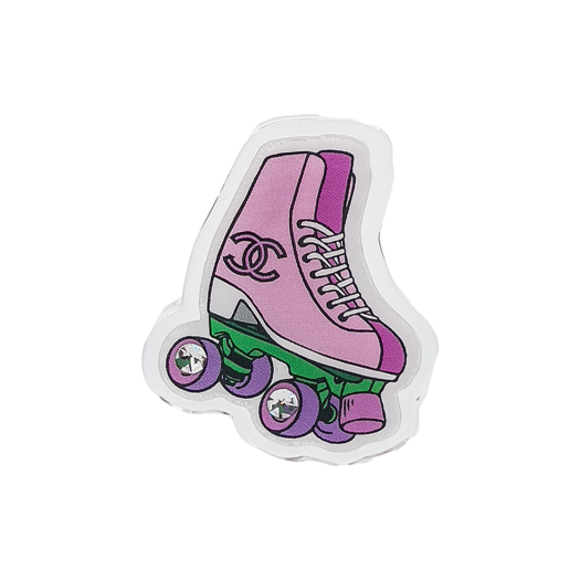 IT5FB89HVI7R Chanel 24C Roller Skate Cubic Brooch Pink/Purple