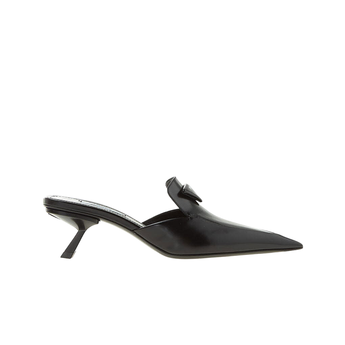 1D897M-055-F0002 (W) Prada Brushed Leather Slingback Pumps Black